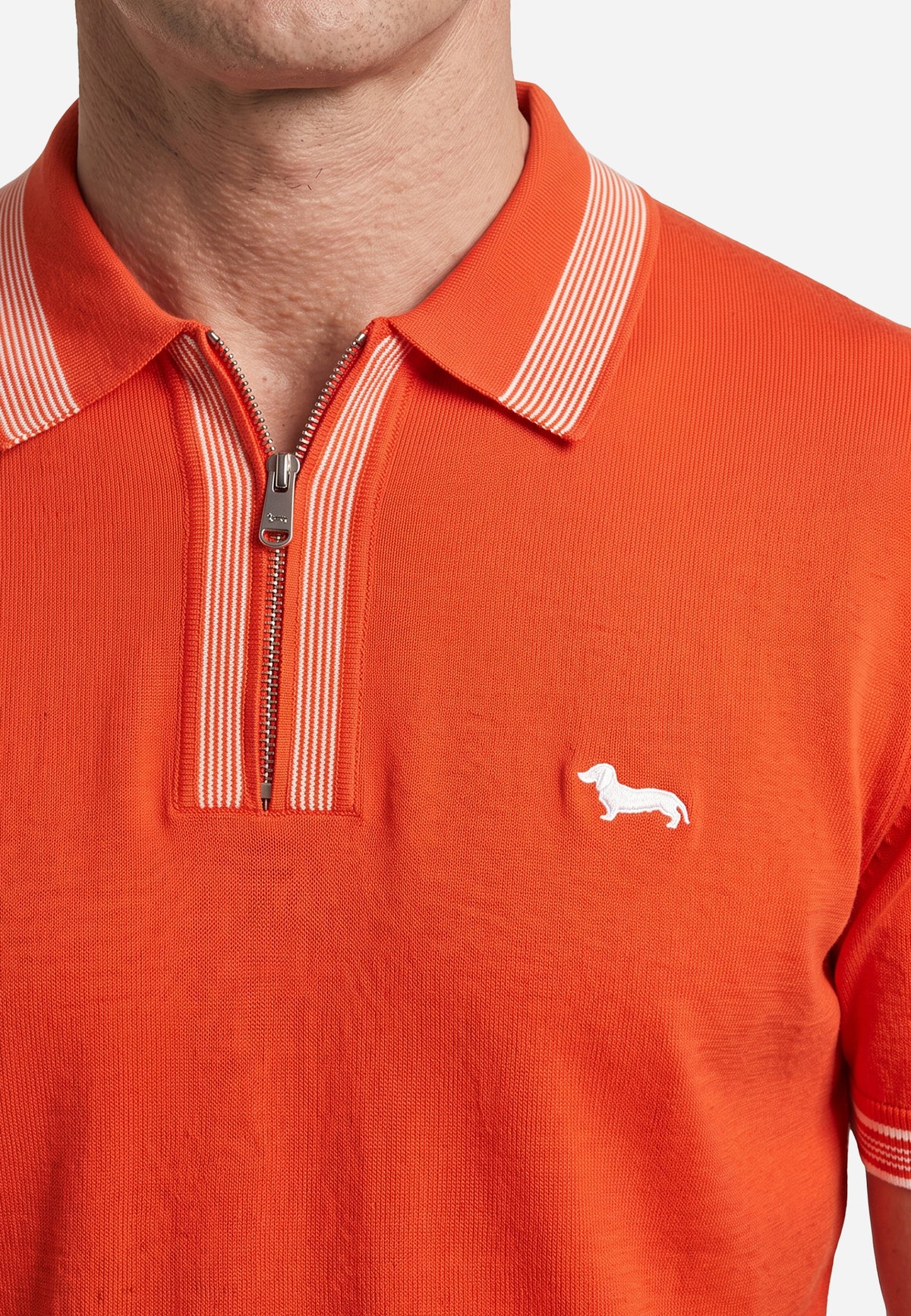 Polo De Punto Naranja Con Cremallera HYB.