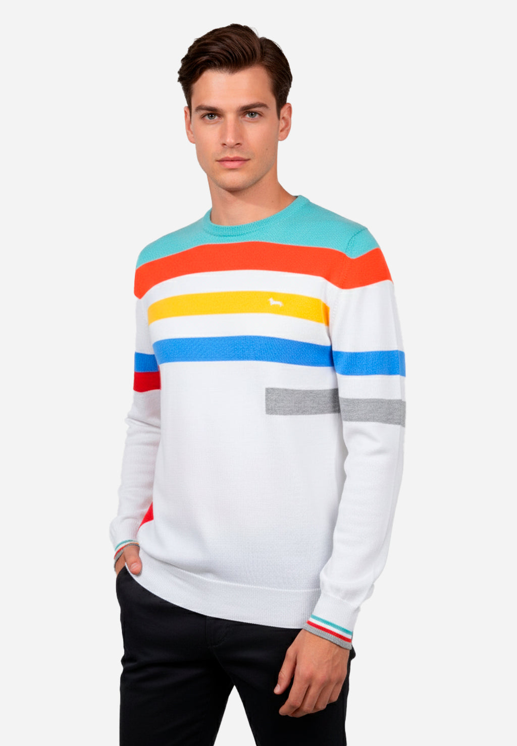 Sweater Rayas Blanca H&B