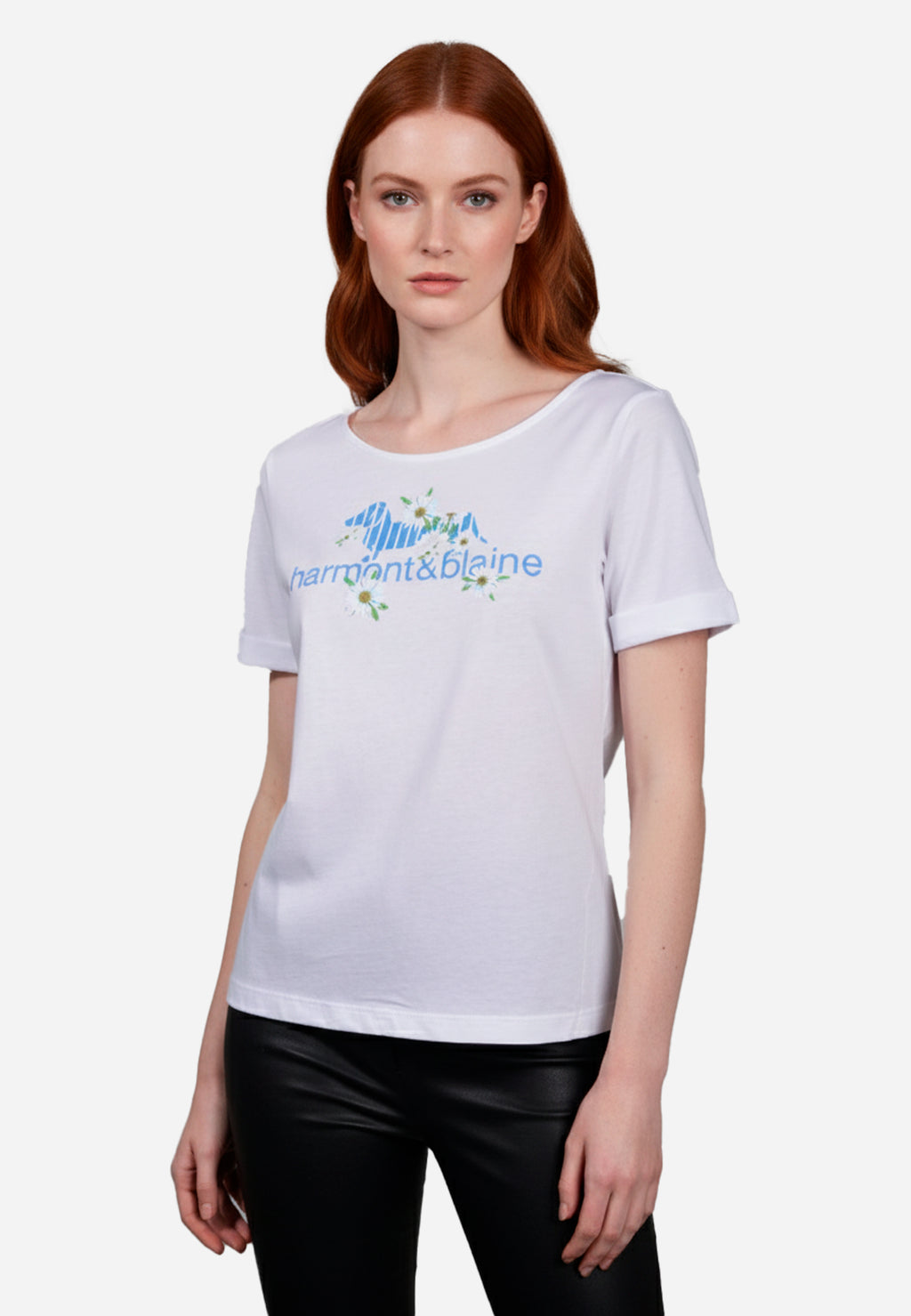 Camiseta T-Shirt Dama Blanca Logo H&B