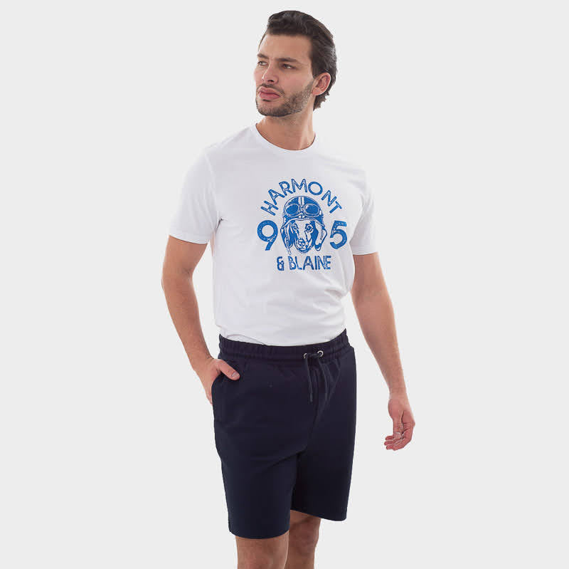 CAMISETA T-SHIRT HARMONT & BLAINE BLANCO AZUL (IRH166-021152-100)