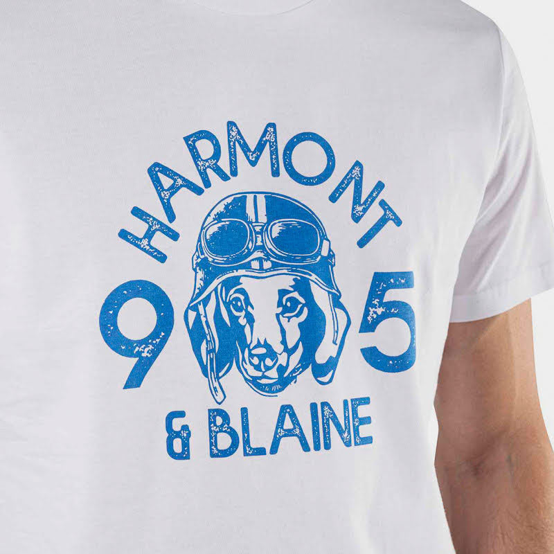 CAMISETA T-SHIRT HARMONT & BLAINE BLANCO AZUL (IRH166-021152-100)