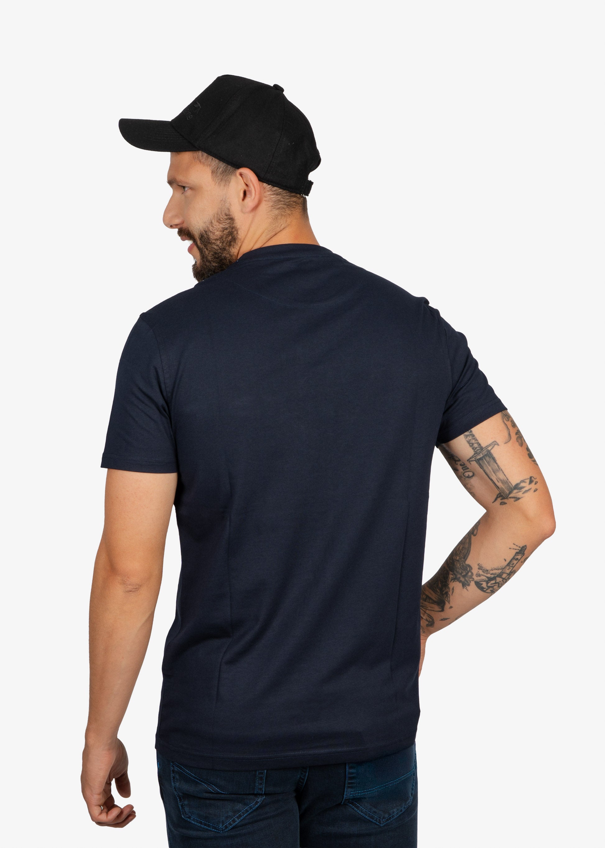 Camiseta Tshirt Azul Oscuro Rayas H&B
