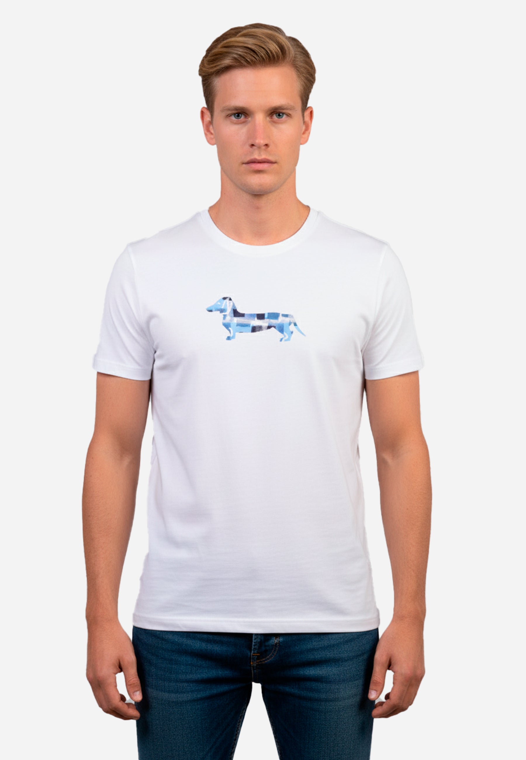 Camiseta T-Shirt Blanca/Azul H&B