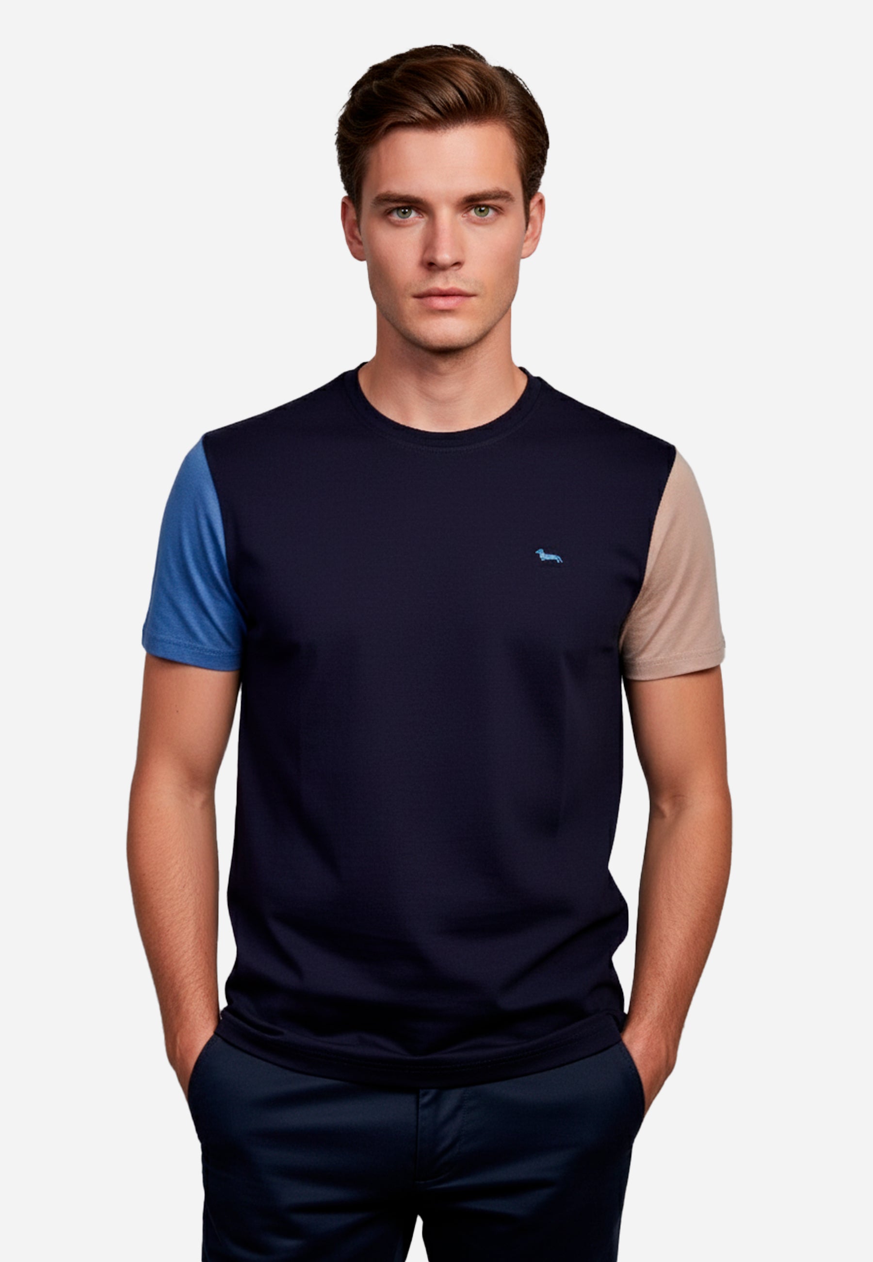 Camiseta T-Shirt Negra/Azul H&B