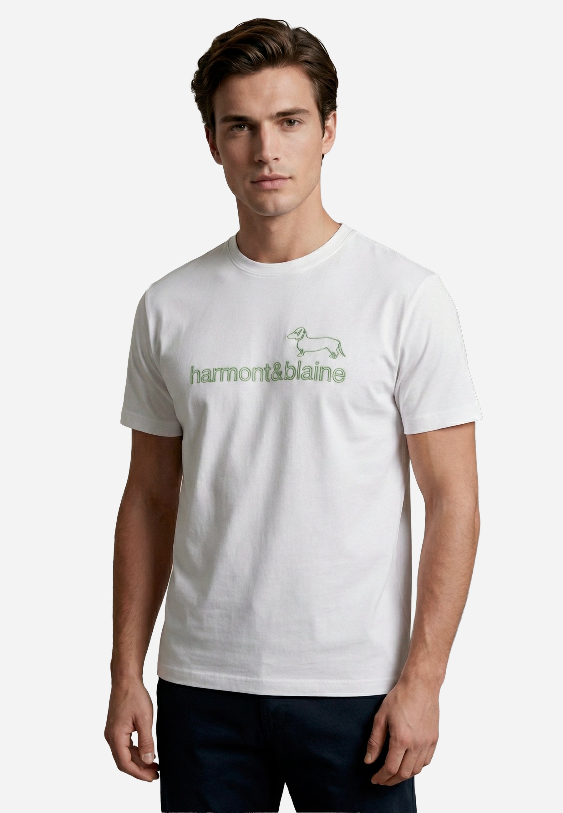 Camiseta T-Shirt Blanca Logo Hombre H&B.