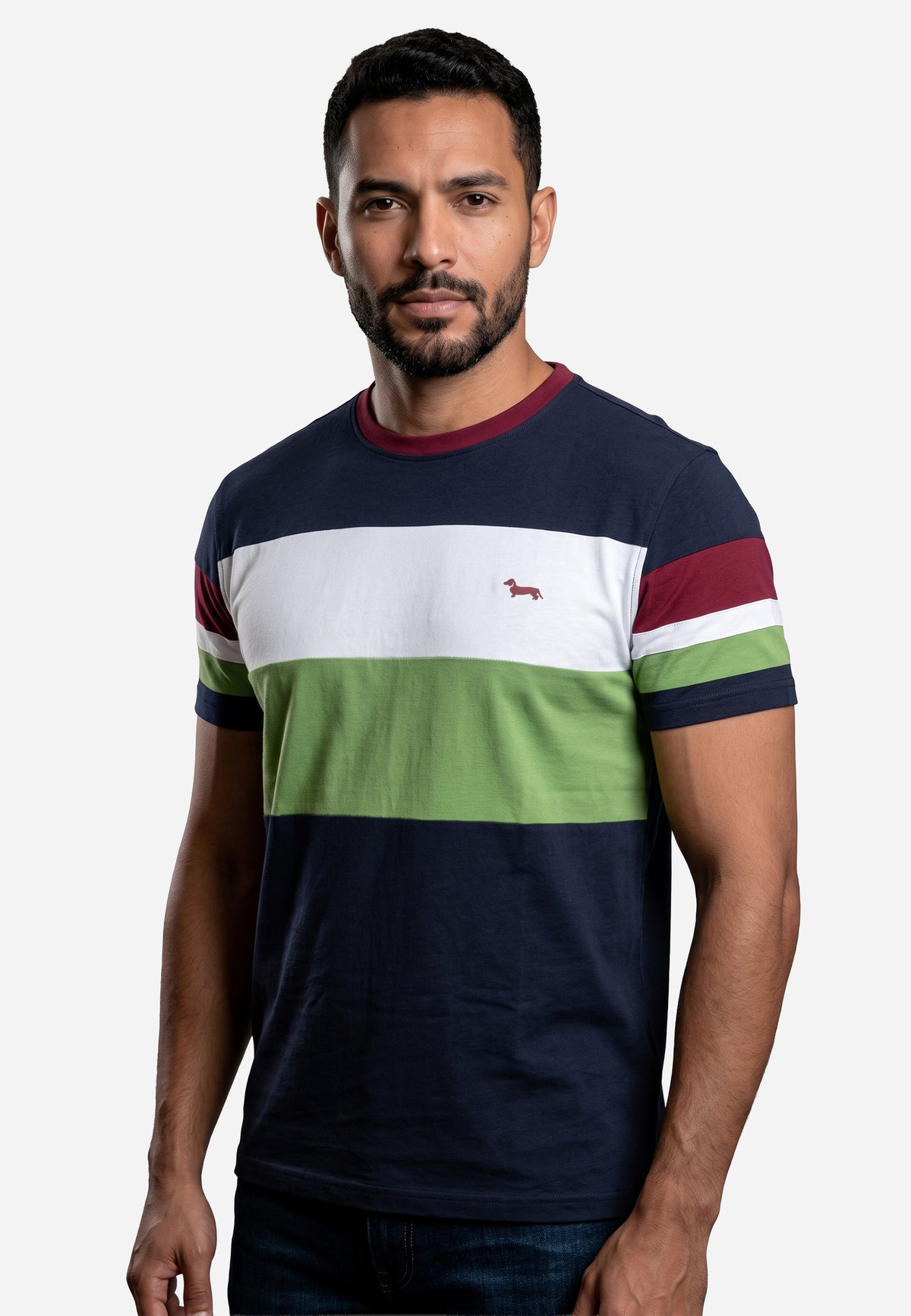 Camiseta Azul Marino Con Bloques De Color HYB.