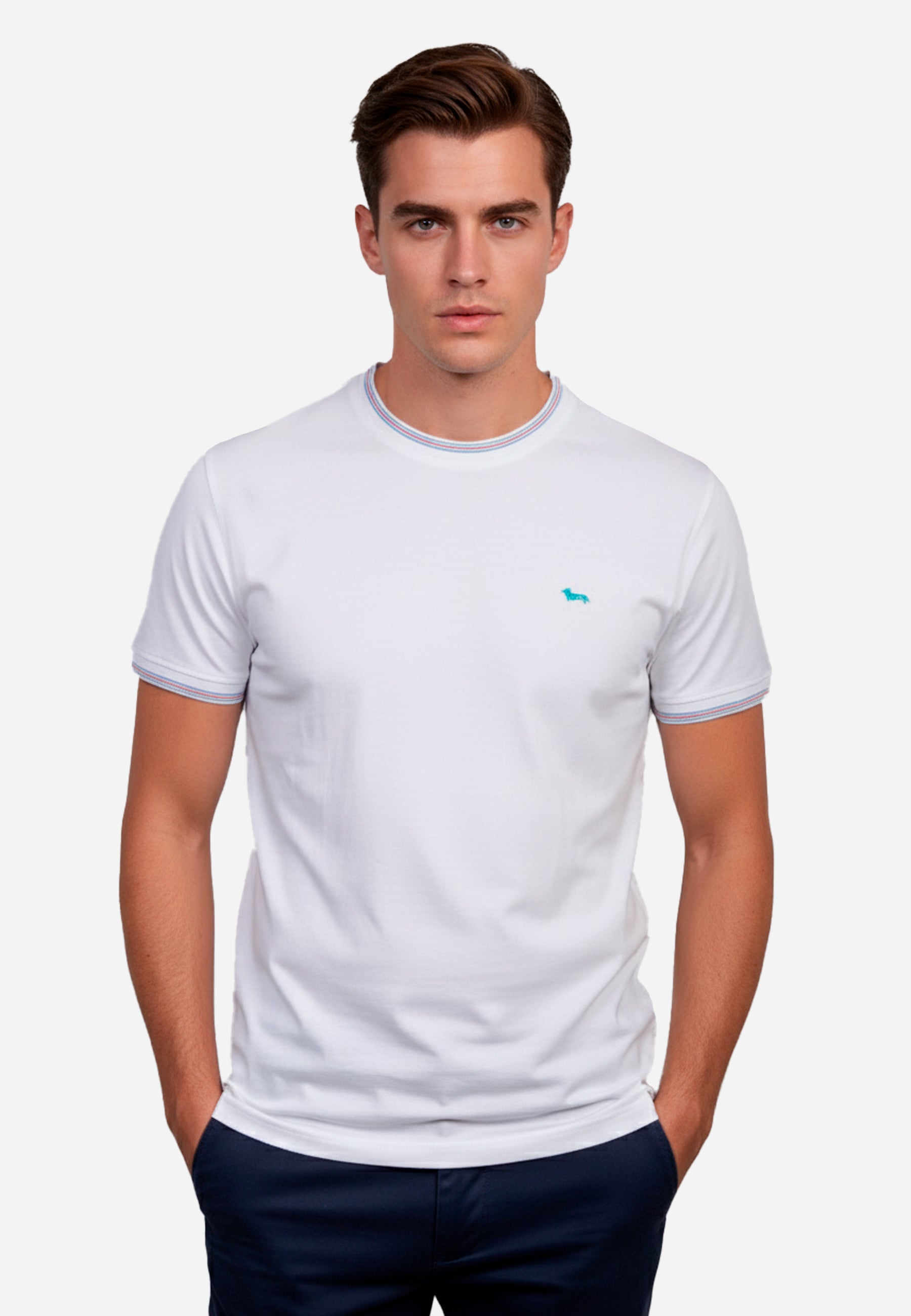 Camiseta T-Shirt Blanca/Verde H&B