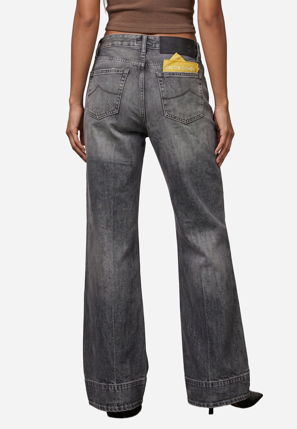 Jean Wide Leg en Denim Gris Desgastado J.C.