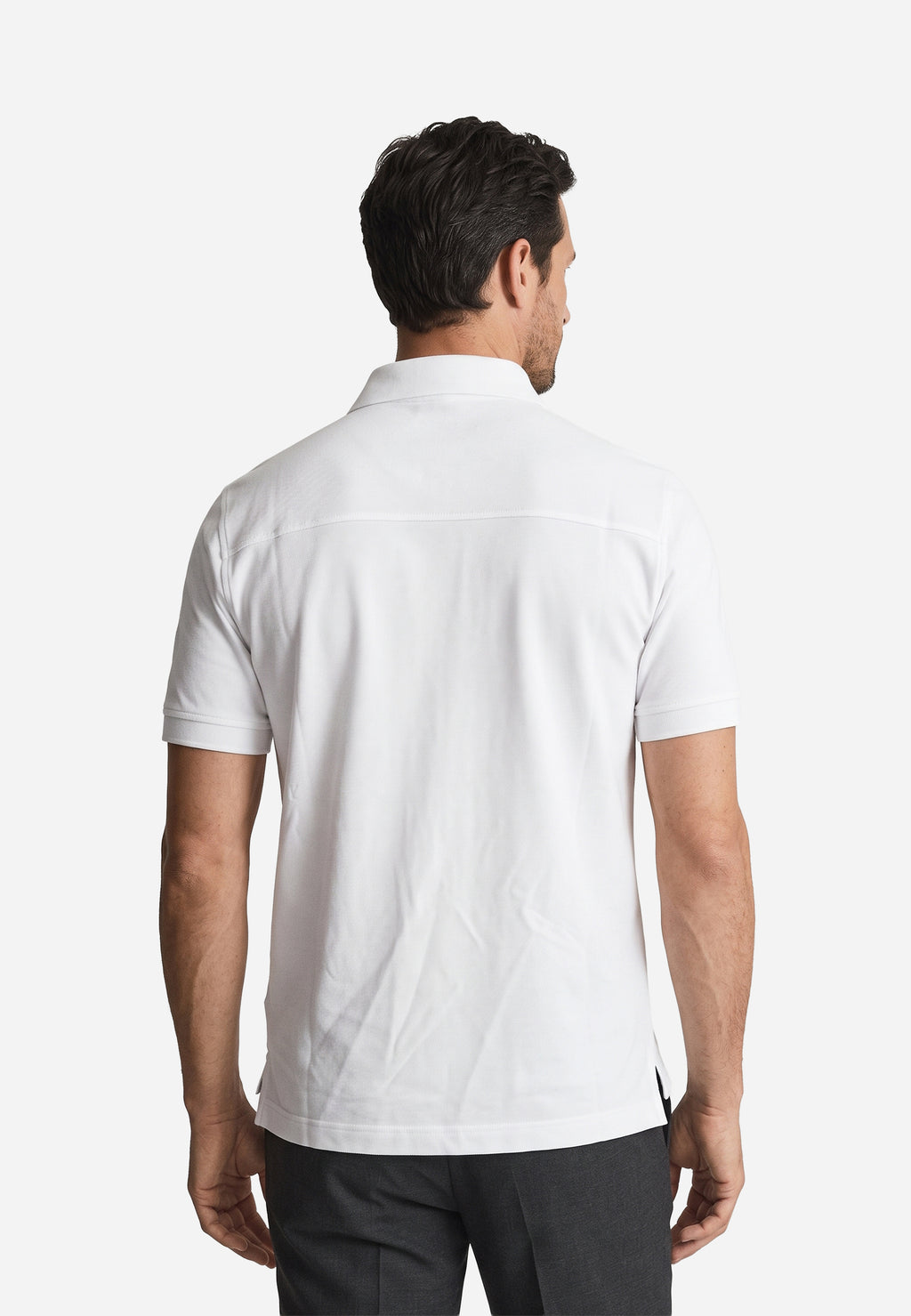 Camiseta Polo de Algodón Piqué Blanco J.C.