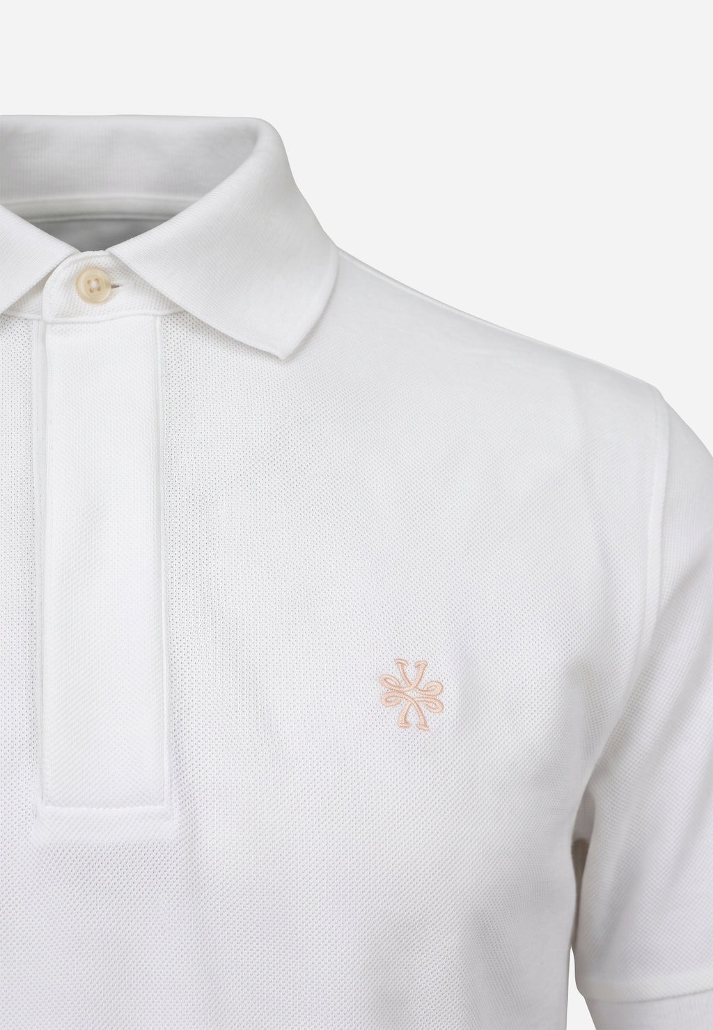 Camiseta Polo de Algodón Piqué Blanco J.C.