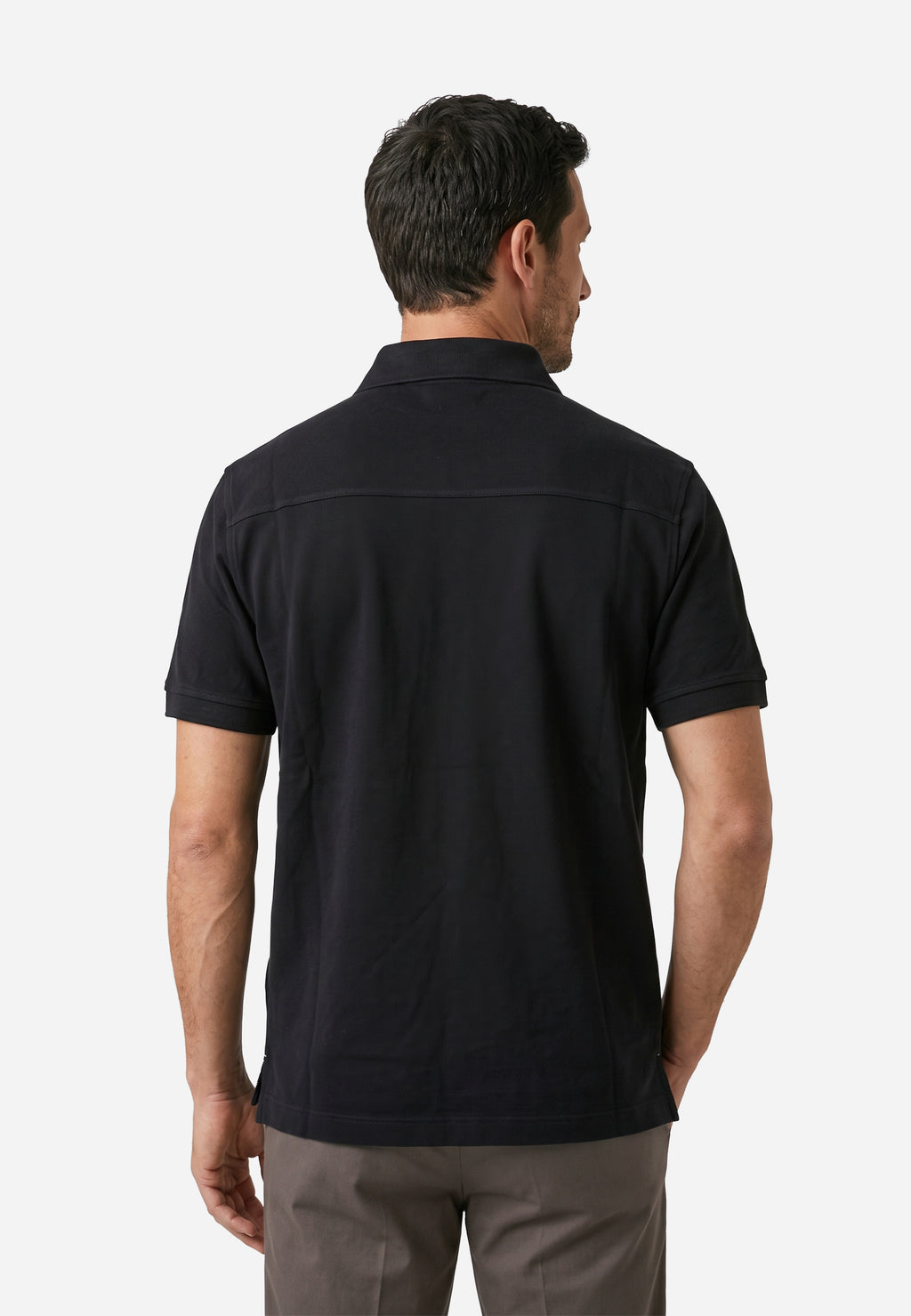 Camiseta Polo Piqué Azul Medio Logo Bordado J.C.