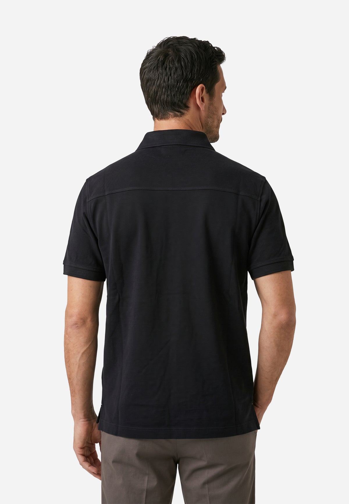 Camiseta Polo Piqué Azul Medio Logo Bordado J.C.