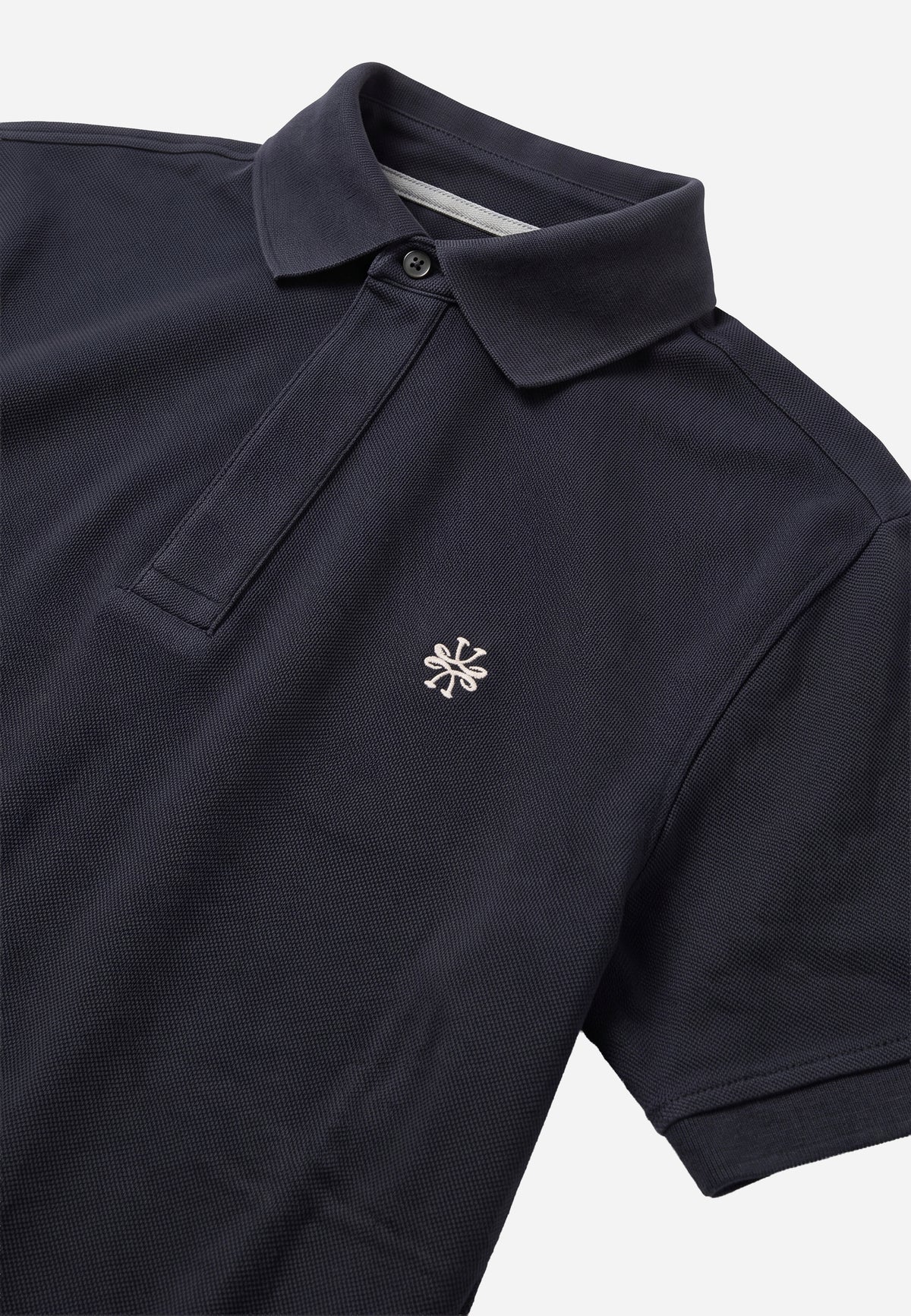 Camiseta Polo Piqué Azul Medio Logo Bordado J.C.