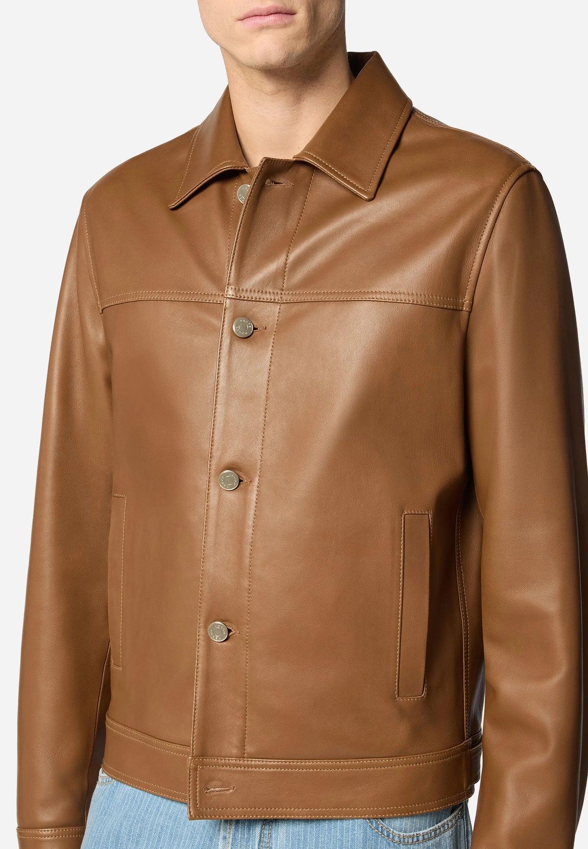 Chaqueta De Piel Café J.C.