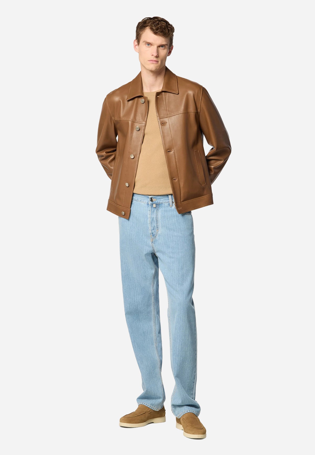 Chaqueta De Piel Café J.C.