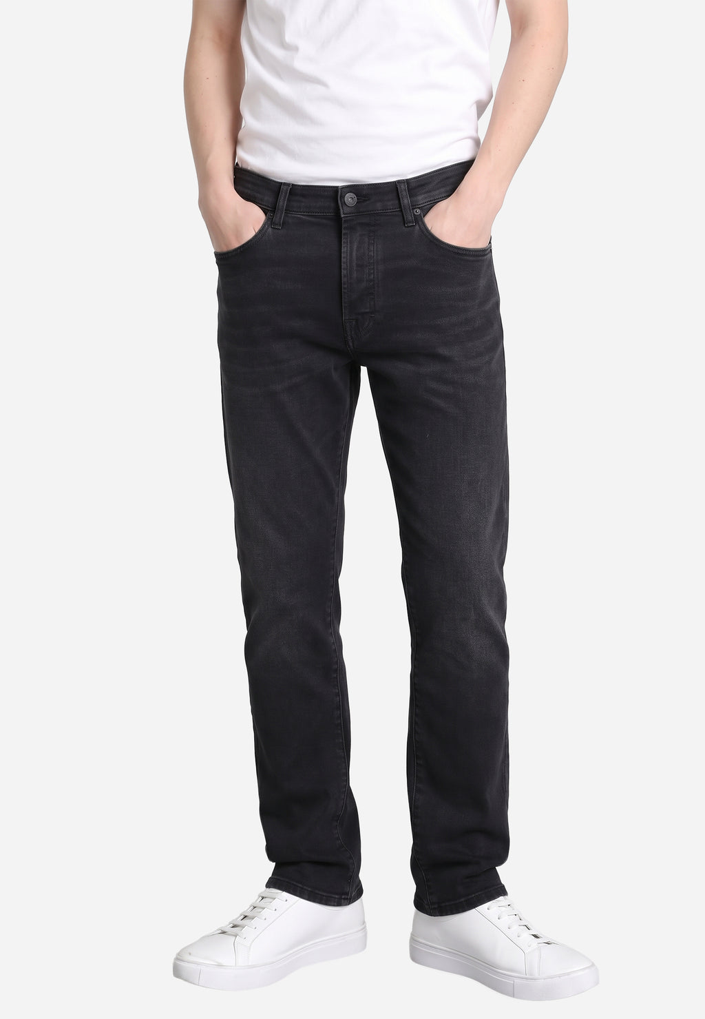 Jean Vaquero Gris Oscuro Con Efecto Desgastado J.C.