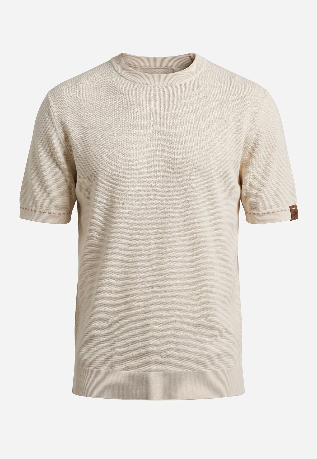Camiseta T-Shirt Texturizada en Algodón Marfil J.C.