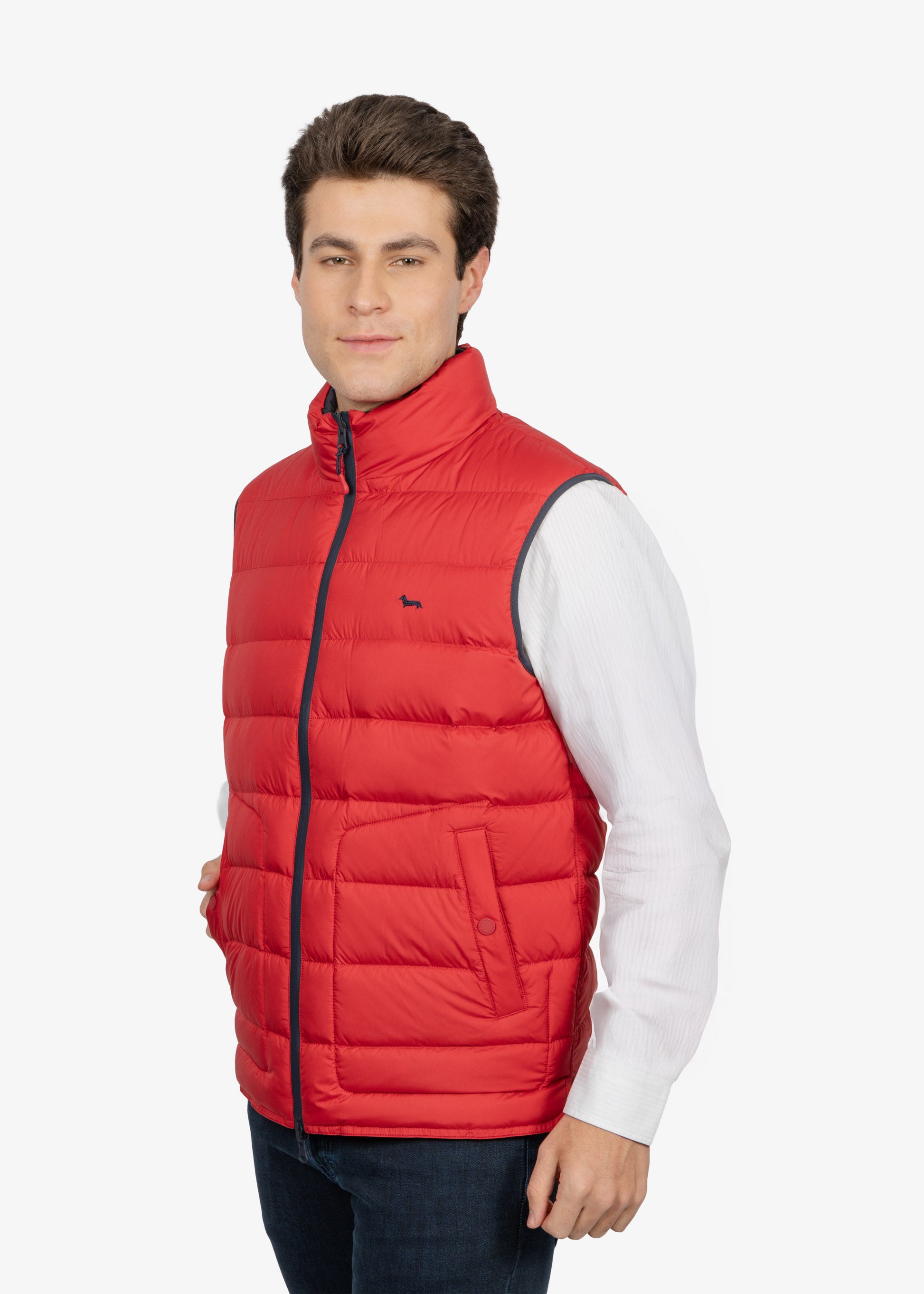 Chaleco Rojo con Relleno de Pluma H&B