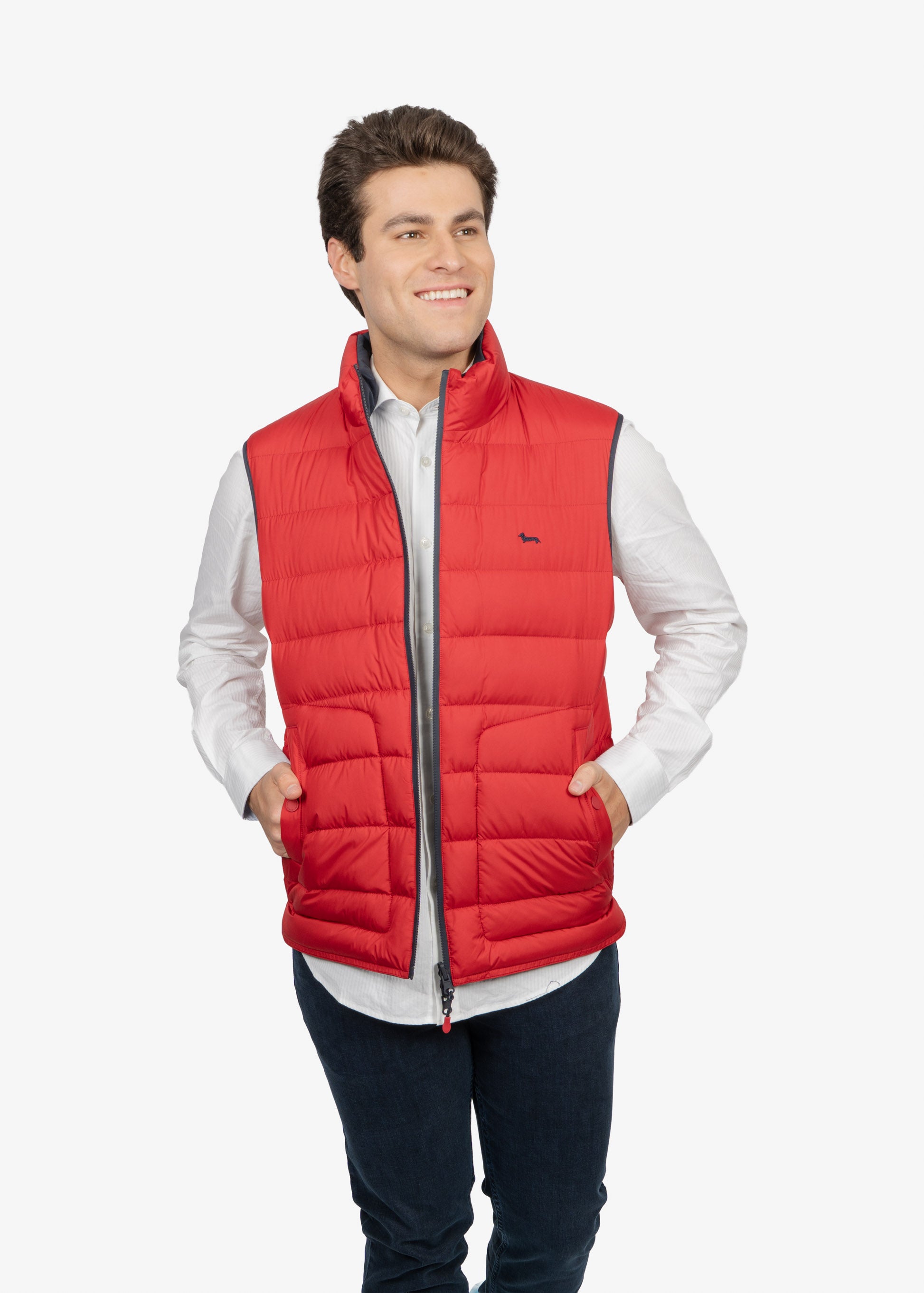 Chaleco Rojo con Relleno de Pluma H&B