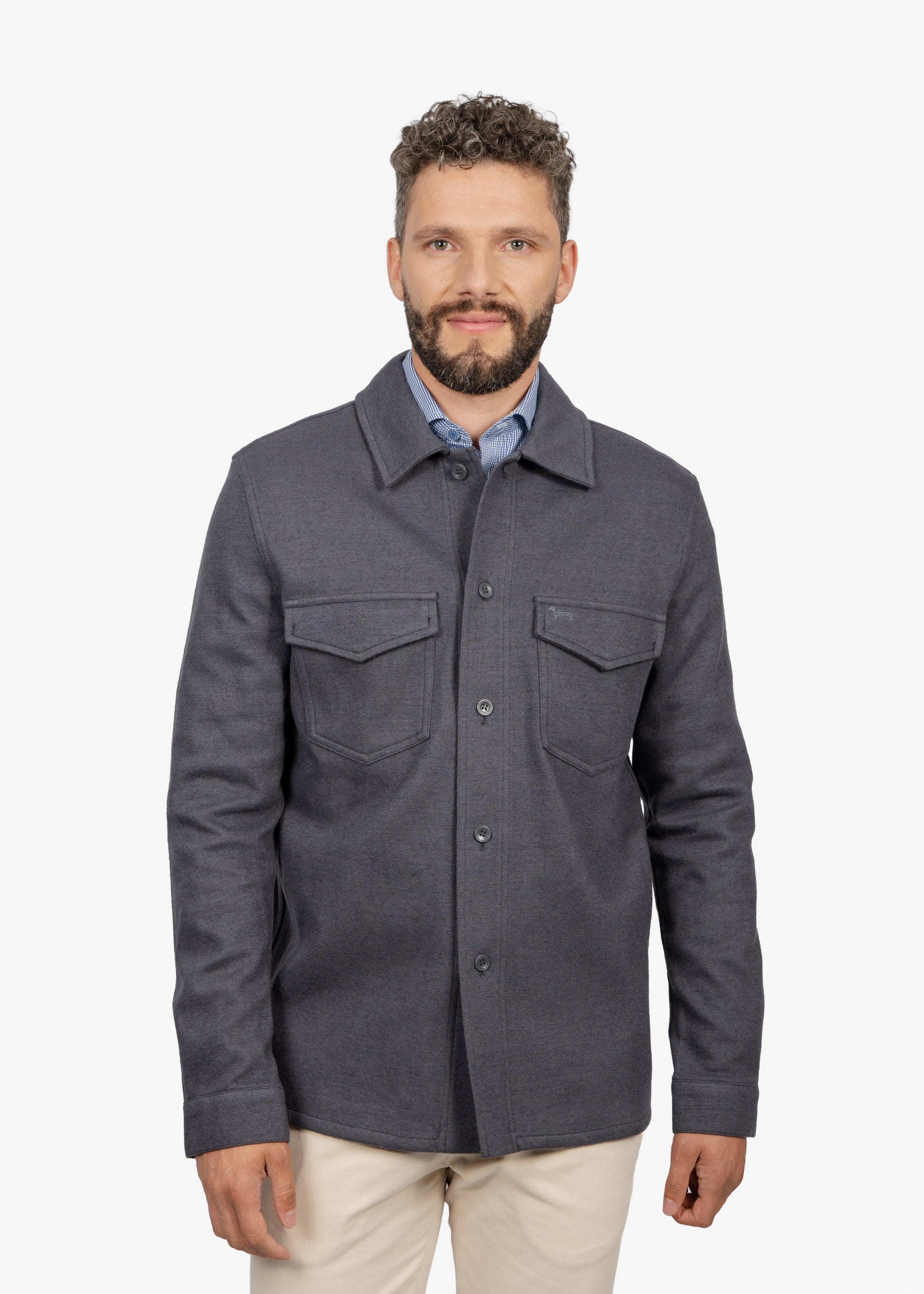 Chaqueta Gris en Lana y Algodón H&B