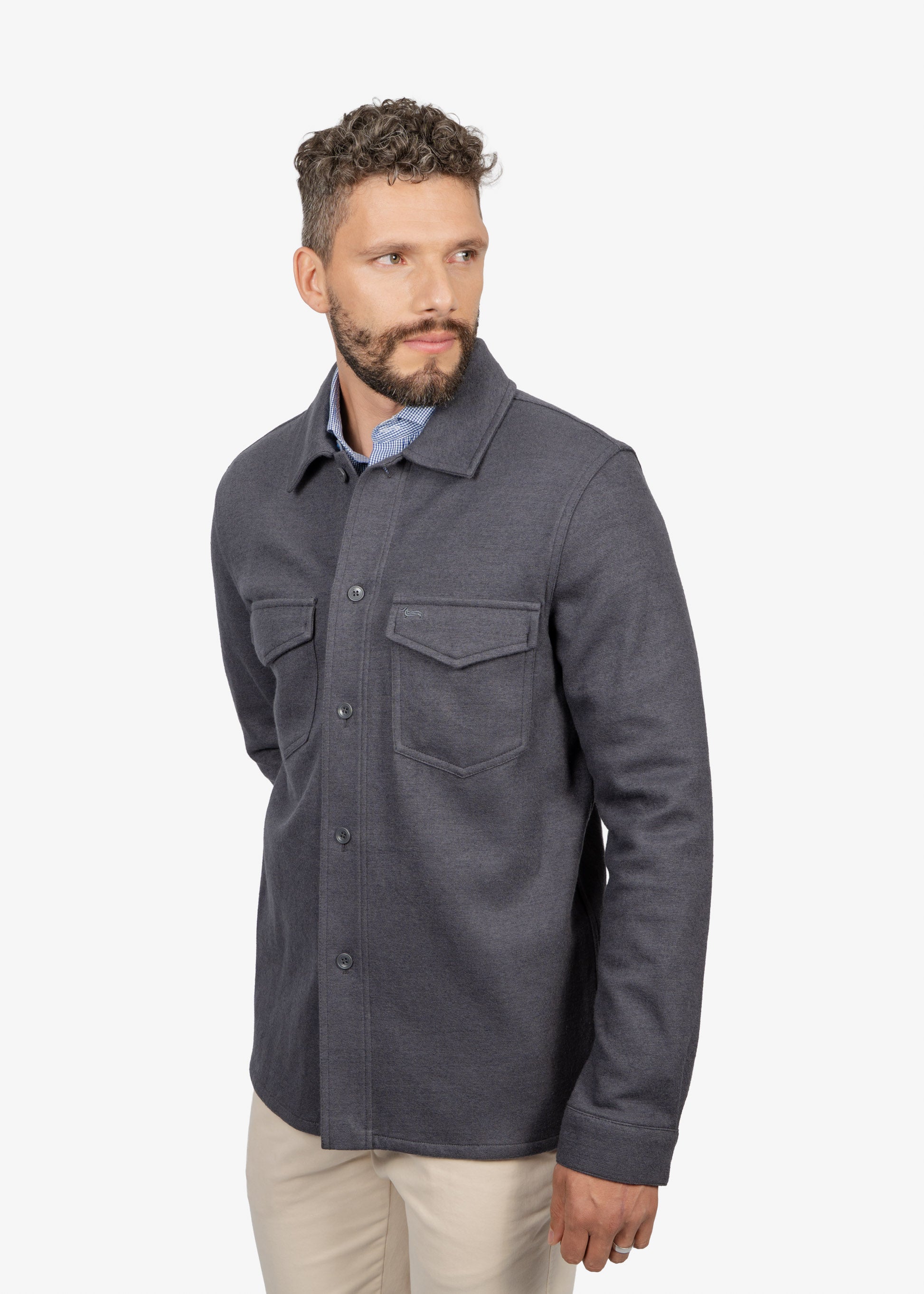 Chaqueta Gris en Lana y Algodón H&B