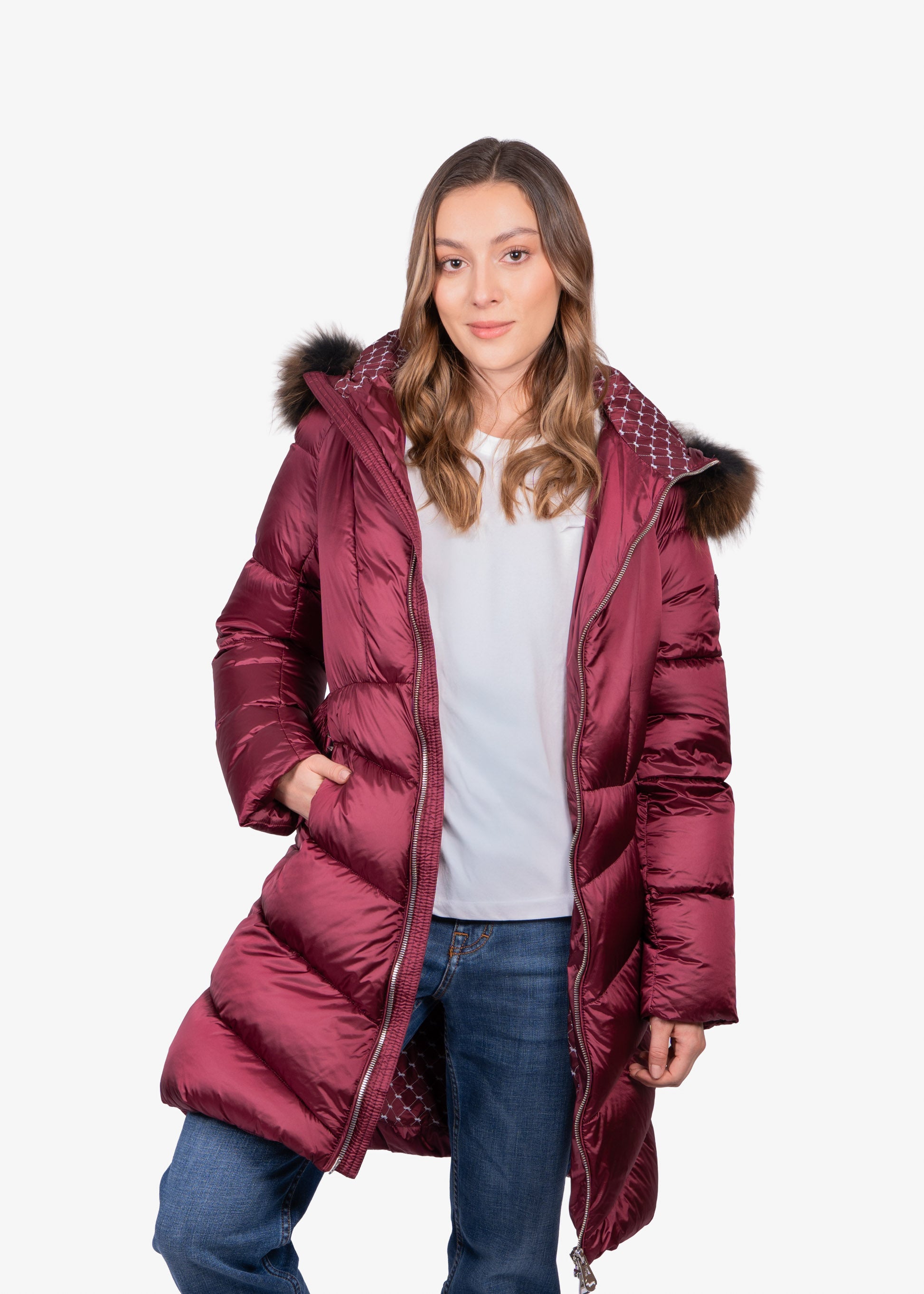 Chaqueta Dama Vinotinto Nylon H&B