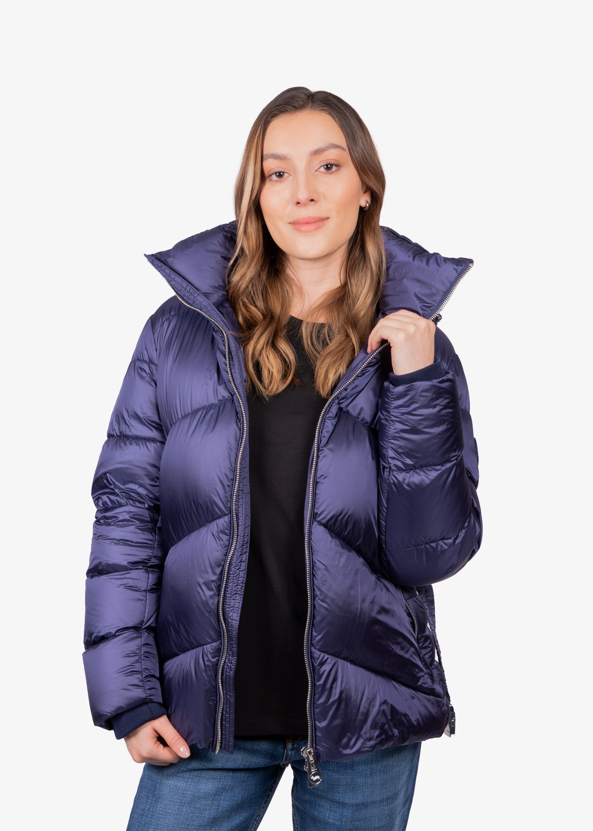Chaqueta Dama Azul Nylon H&B