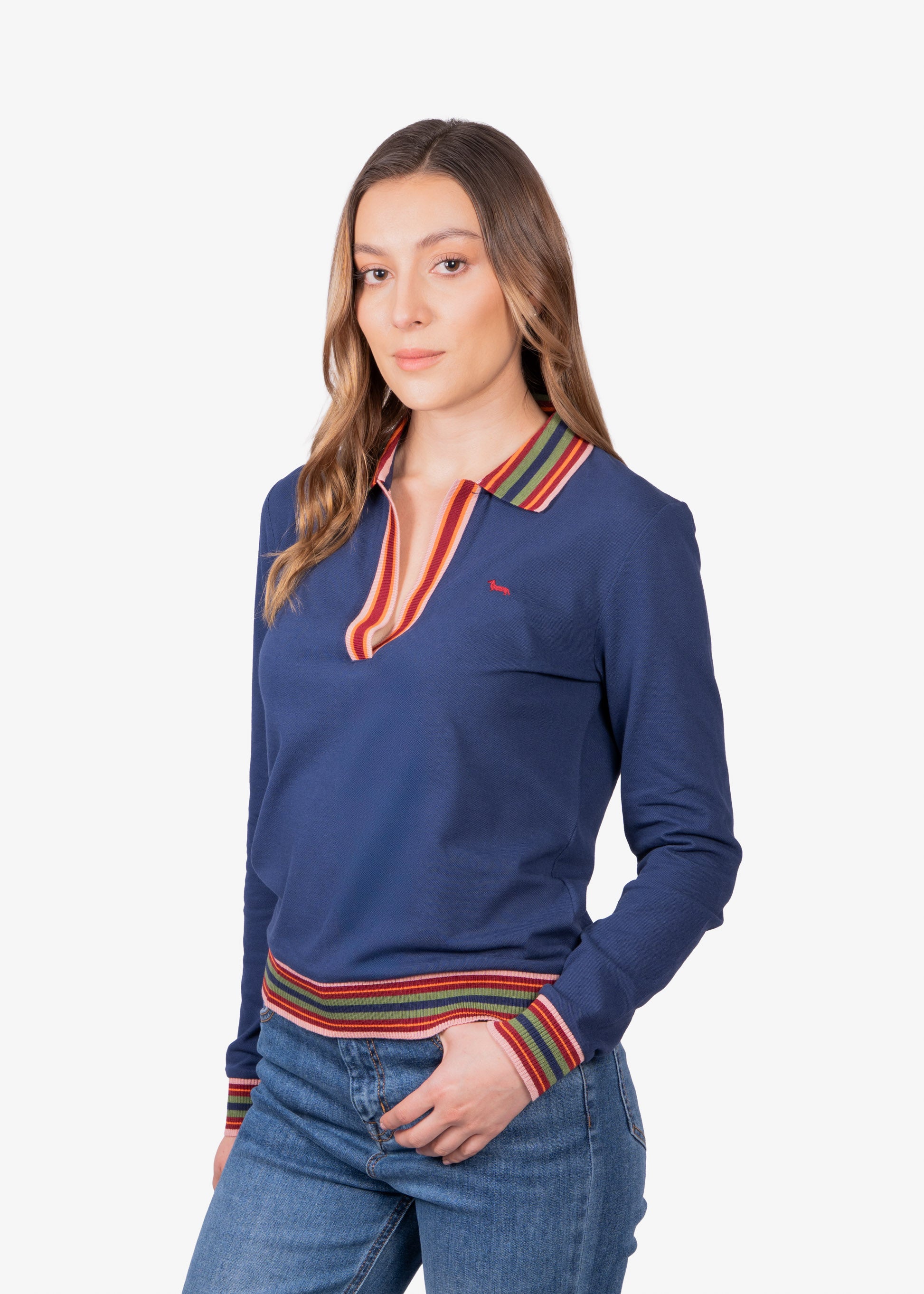 CAMISETA POLO HARMONT DAMA AZUL ALGO + EA (L0MDA8021271-836)
