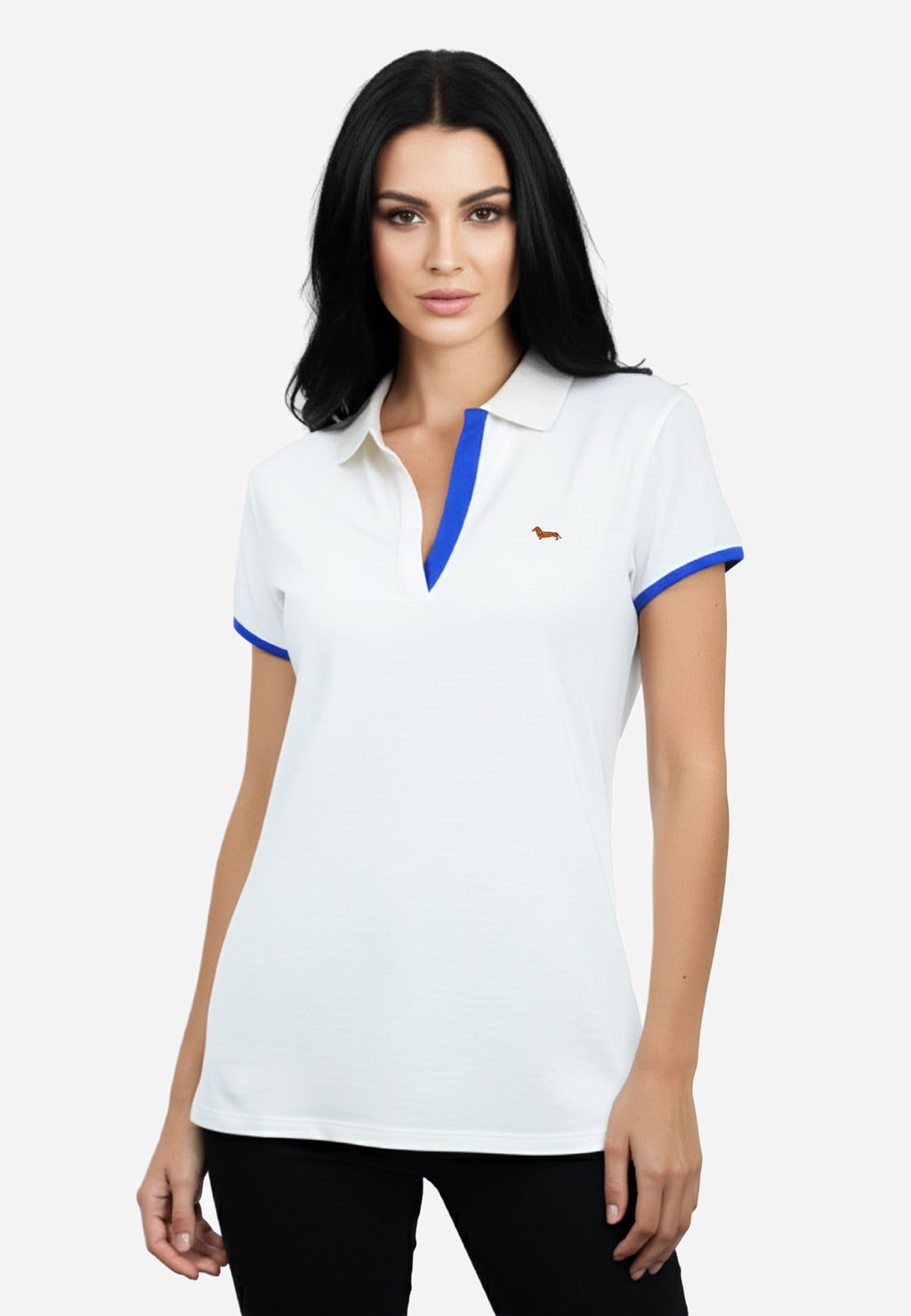 Camiseta Polo Blanca/Azul H&B