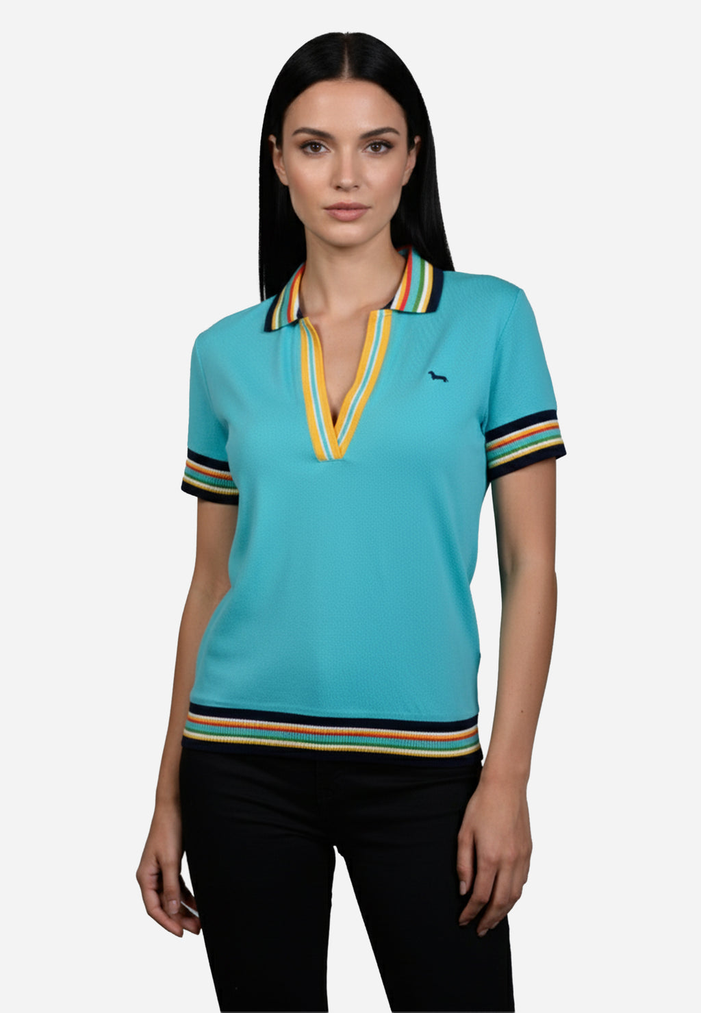 Camiseta Polo Turquesa Logo H&B