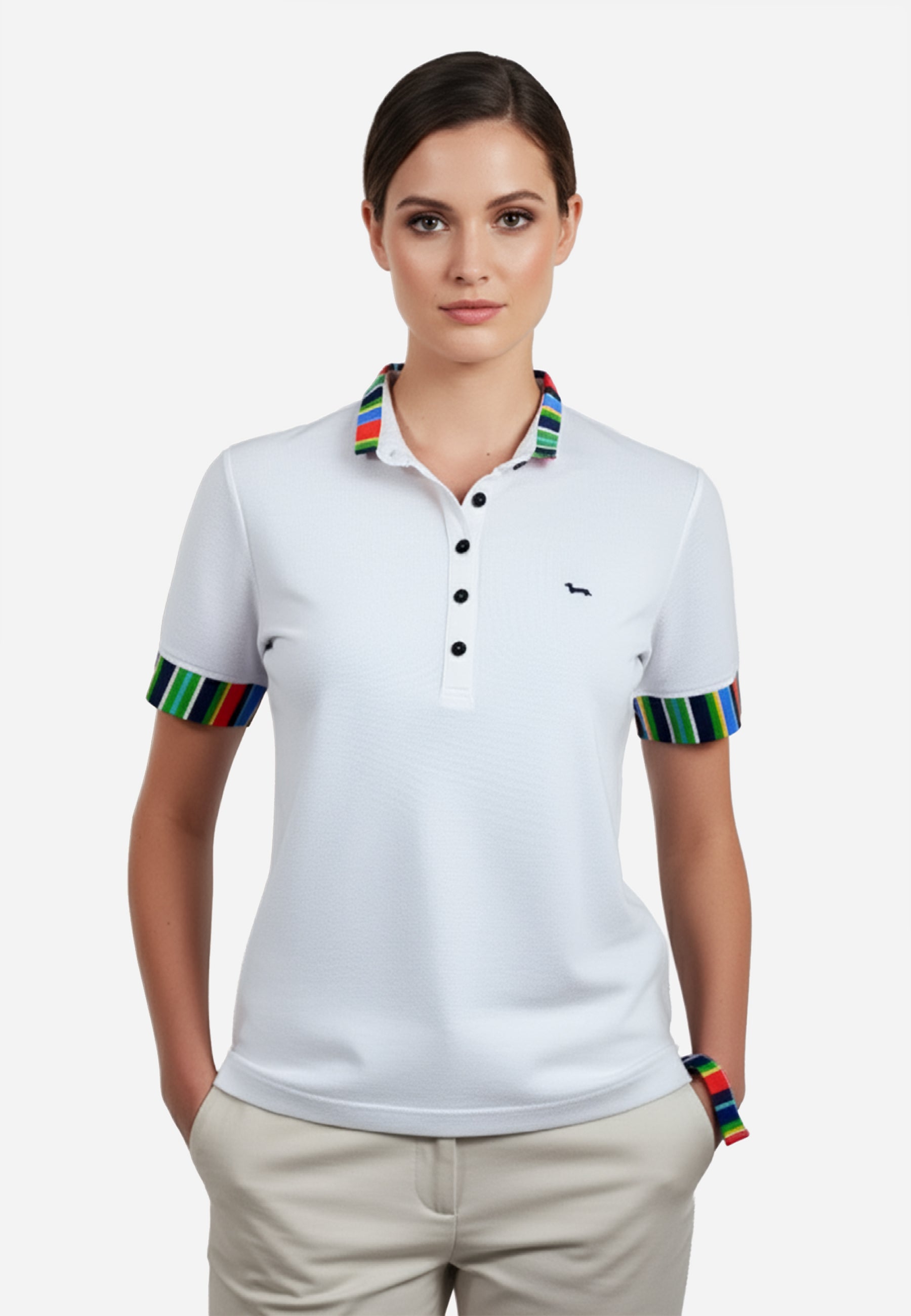 Camiseta Polo Botones Blanca H&B