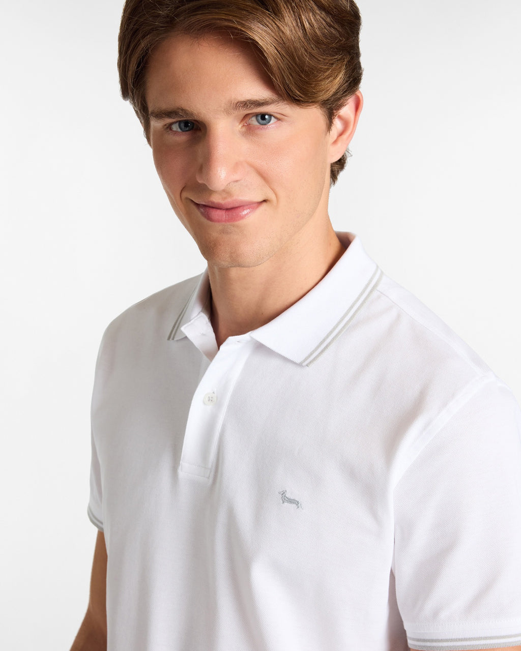 Camiseta Polo Hombre Blanca H&B.