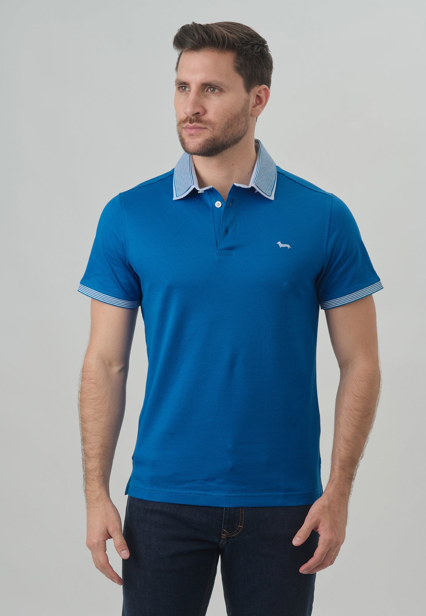 POLO CON DOPPIO CO, 816 AZZURRO SPORT (LNJ188020455-816)