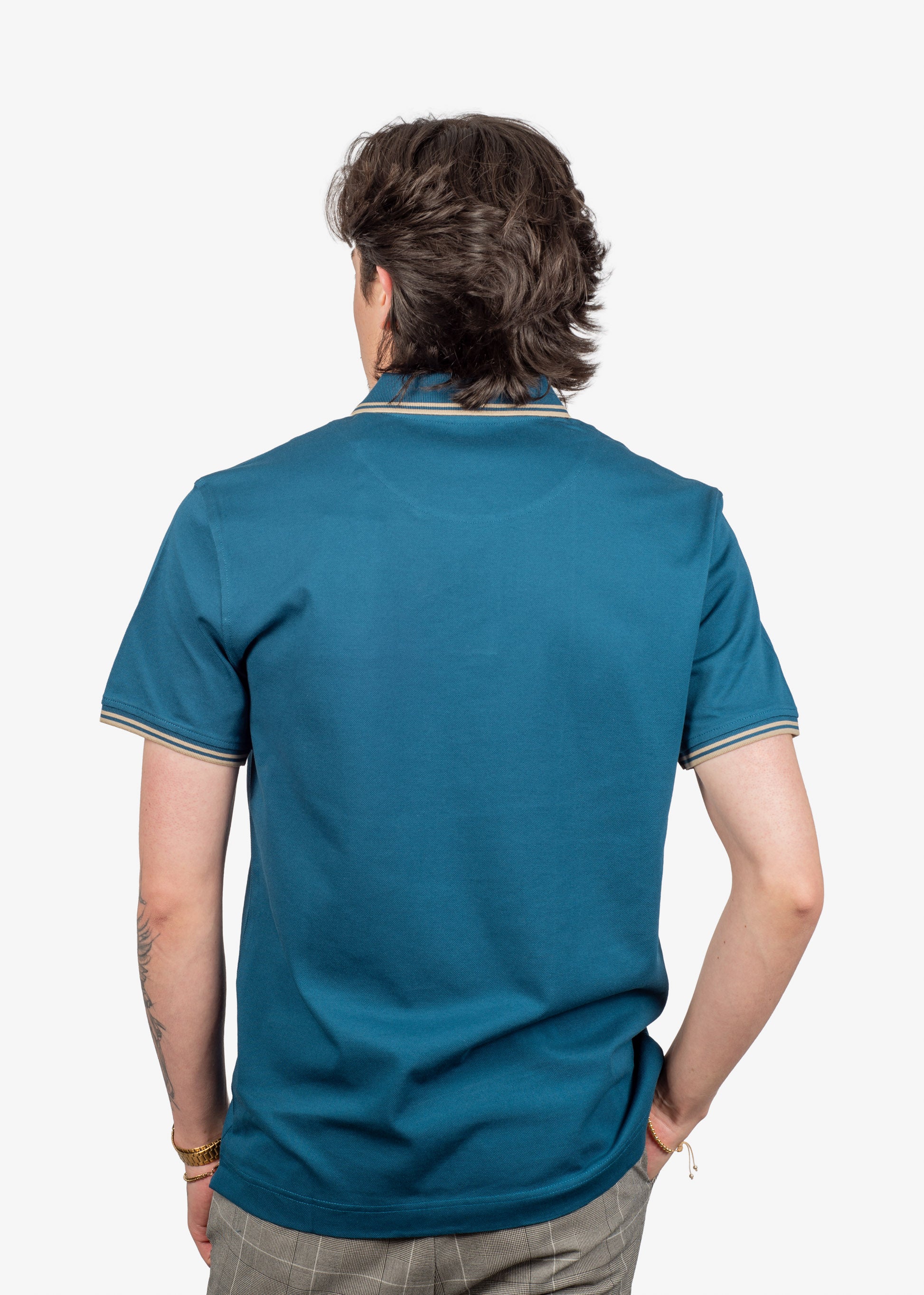 Camiseta Polo Azul Algodón H&B