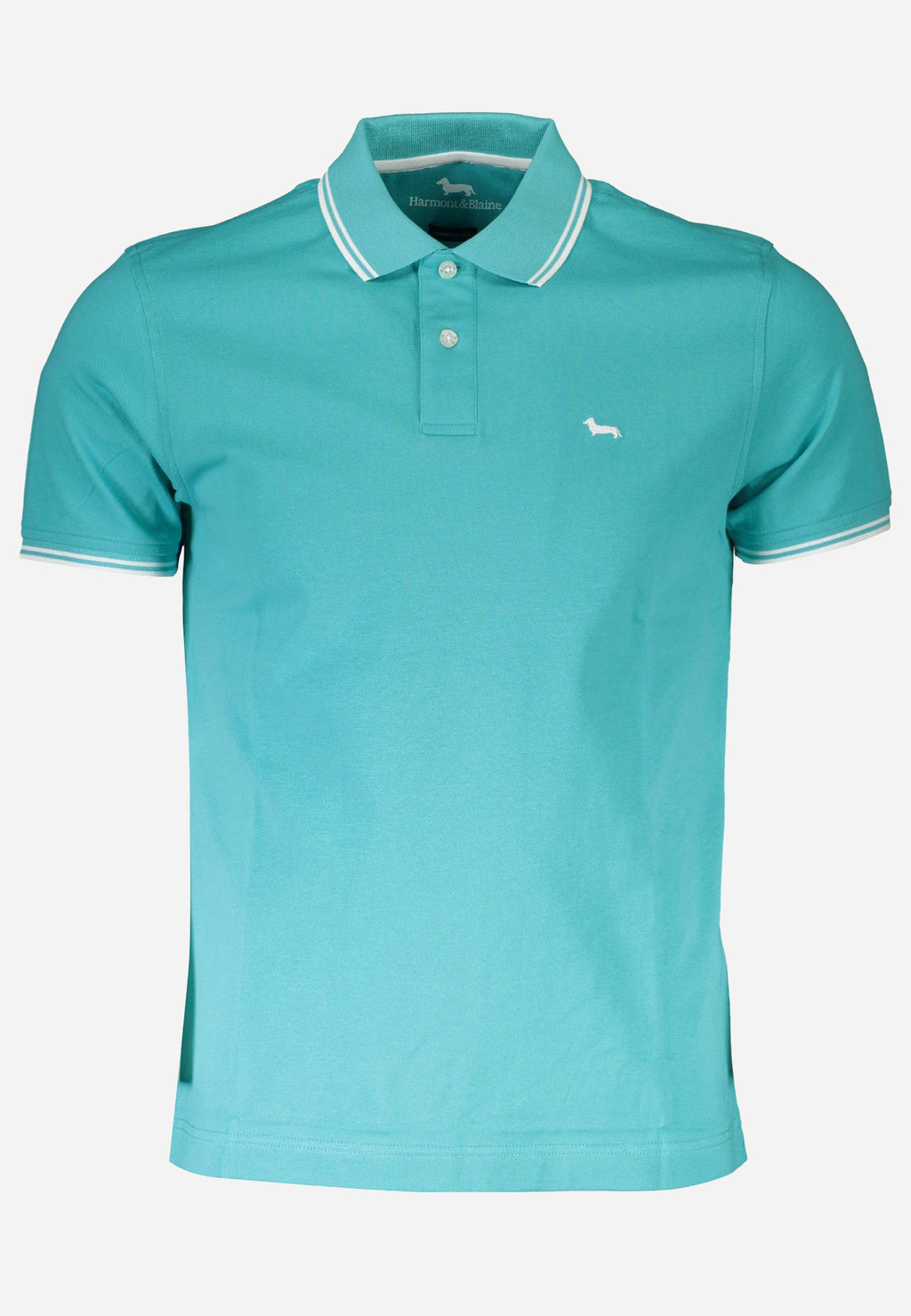 Camisa Tipo Polo Verde Menta Con Ribetes Blancos HYB.