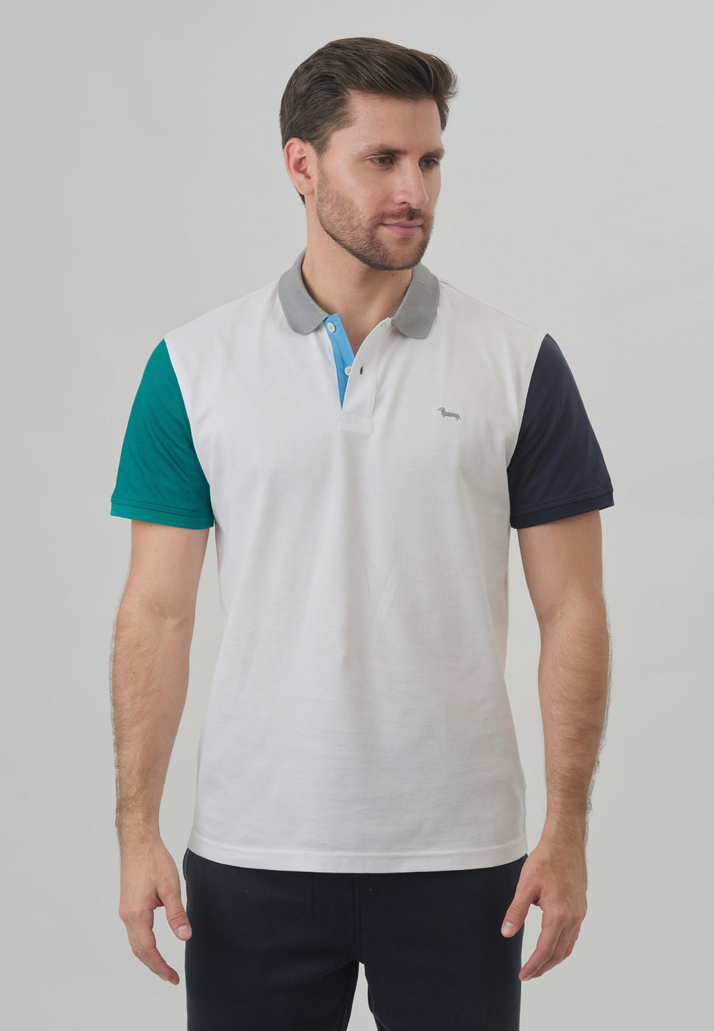 POLO COLOR BLOCK MM, 100 BIANCO ( LRJ351021215-100)