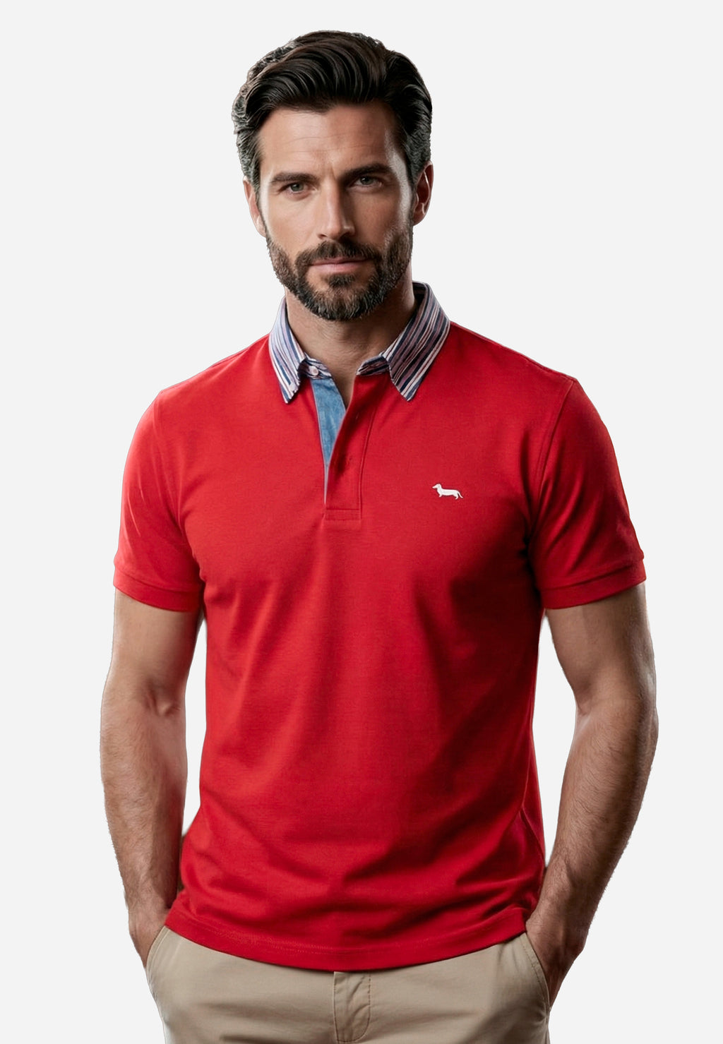 Camiseta Polo Rojo Náutico Hombre H&B.