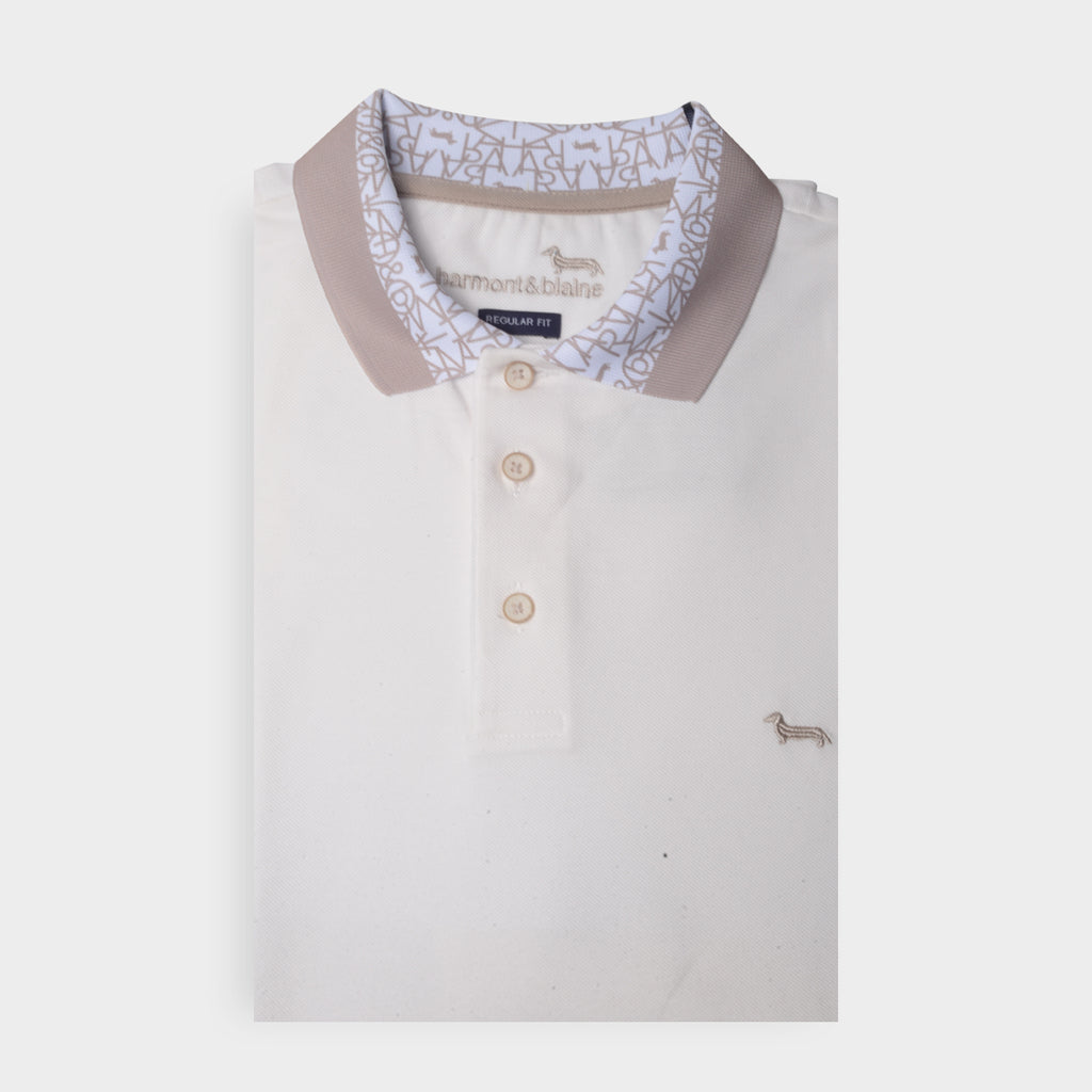 CAMISETA POLO HARMONT BLANCO HUE ALGODÓN (LRK3560212630-104)