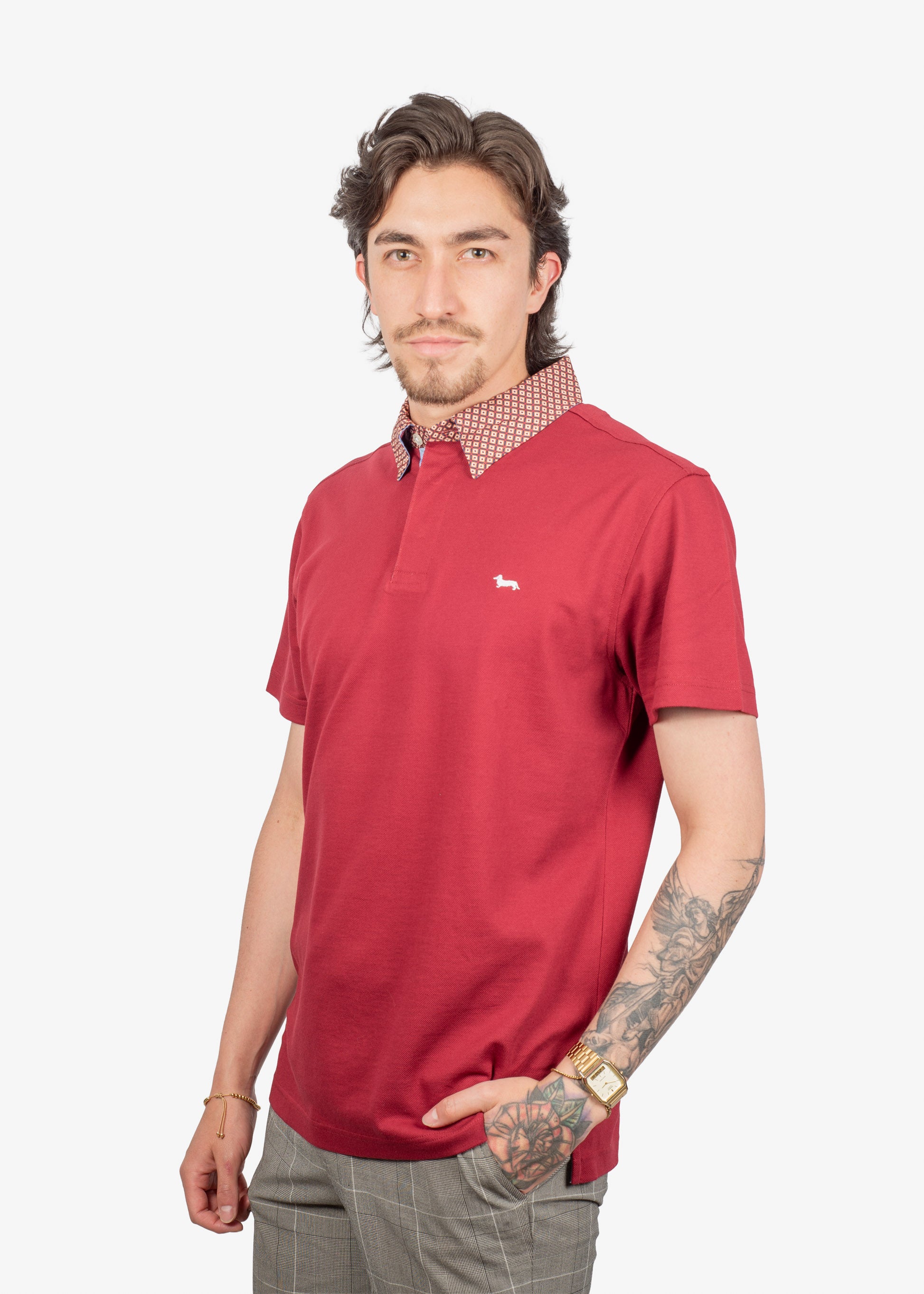 Camiseta Polo Vinotinto Algodón H&B