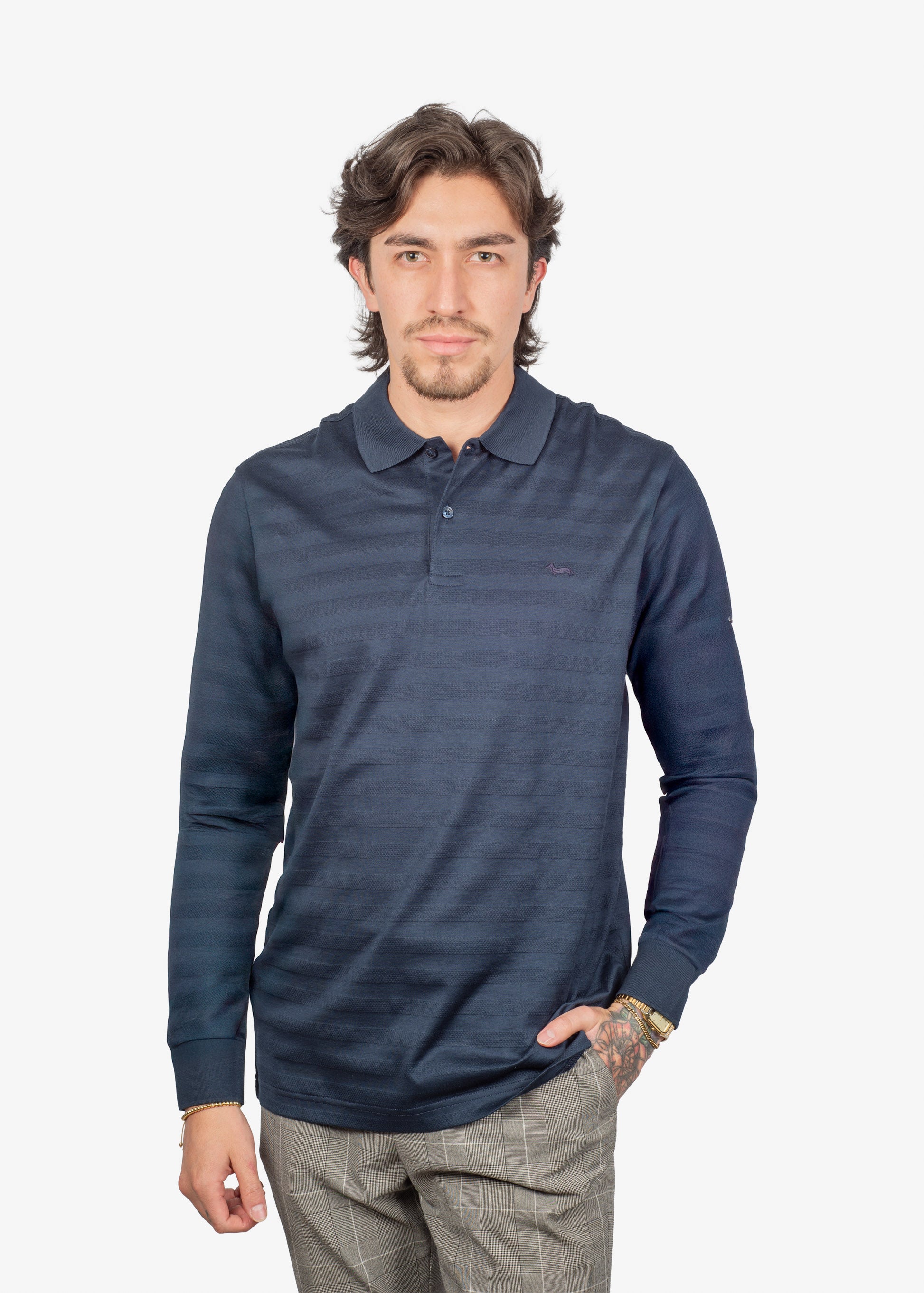 Camiseta Polo Azul Algodón H&B