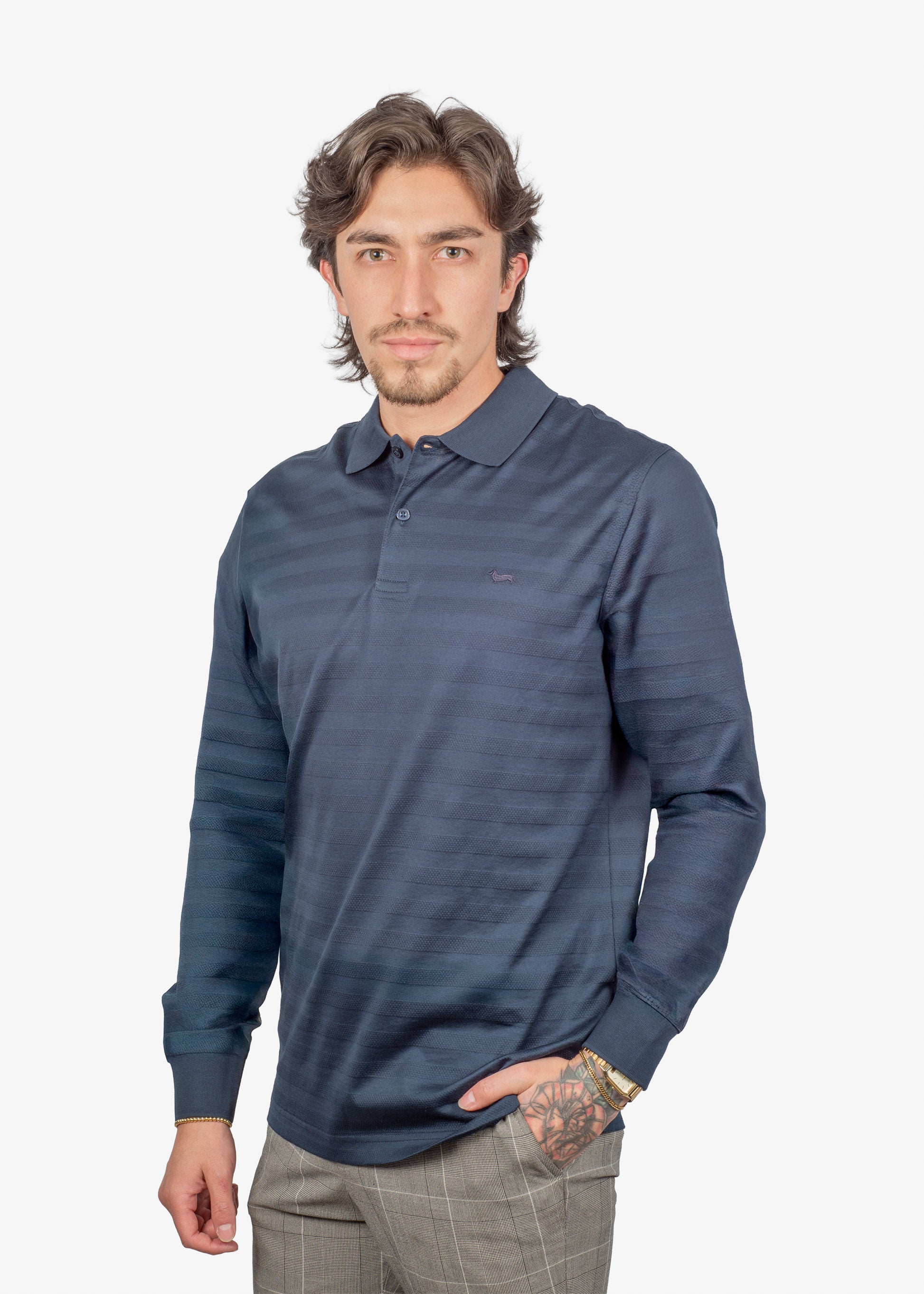 Camiseta Polo Azul Algodón H&B