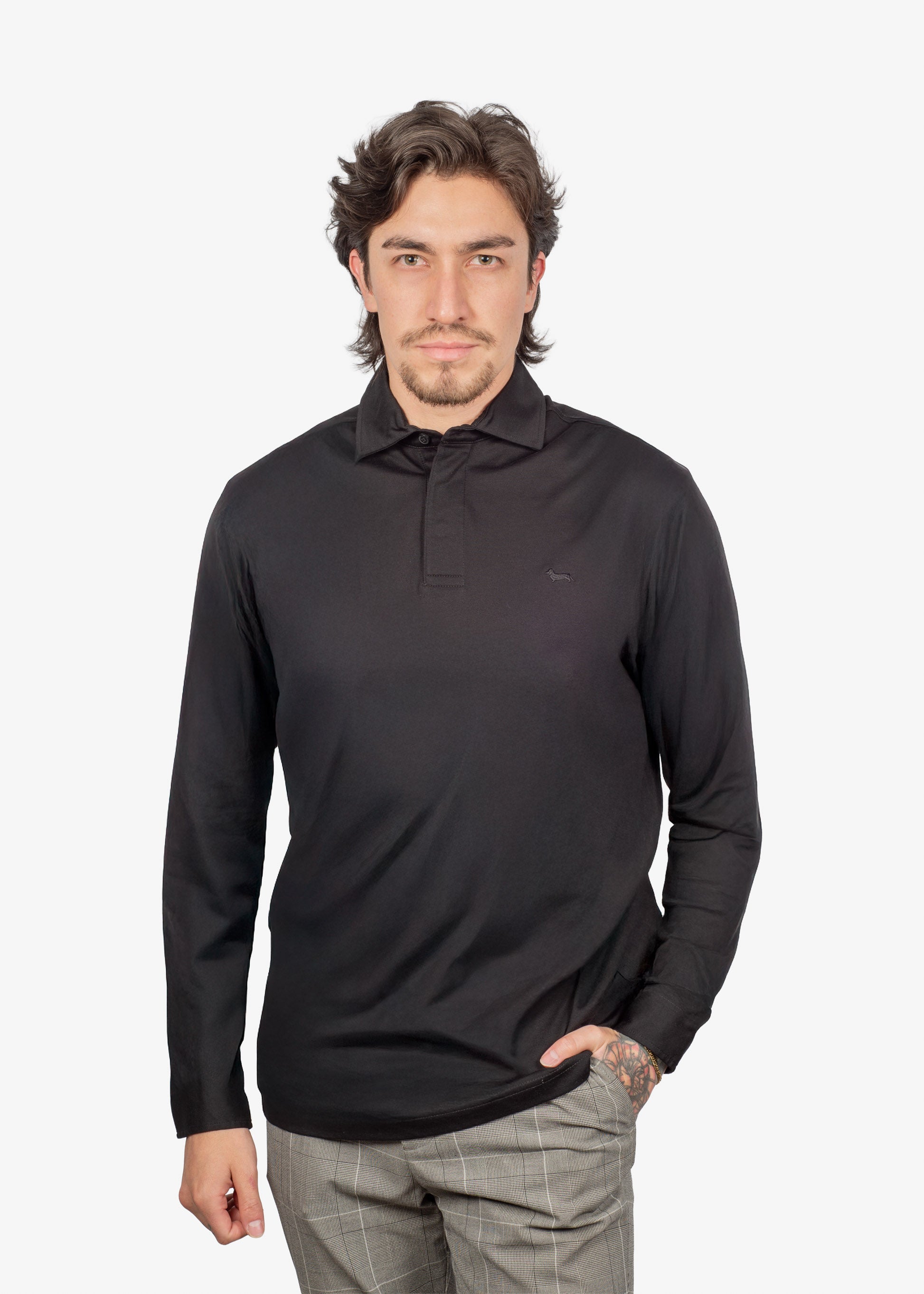 Camiseta Polo Negra Algodón H&B