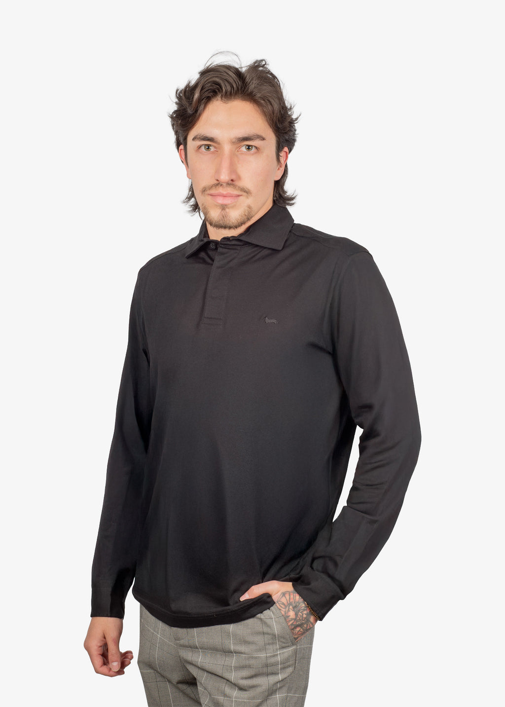 Camiseta Polo Negra Algodón H&B