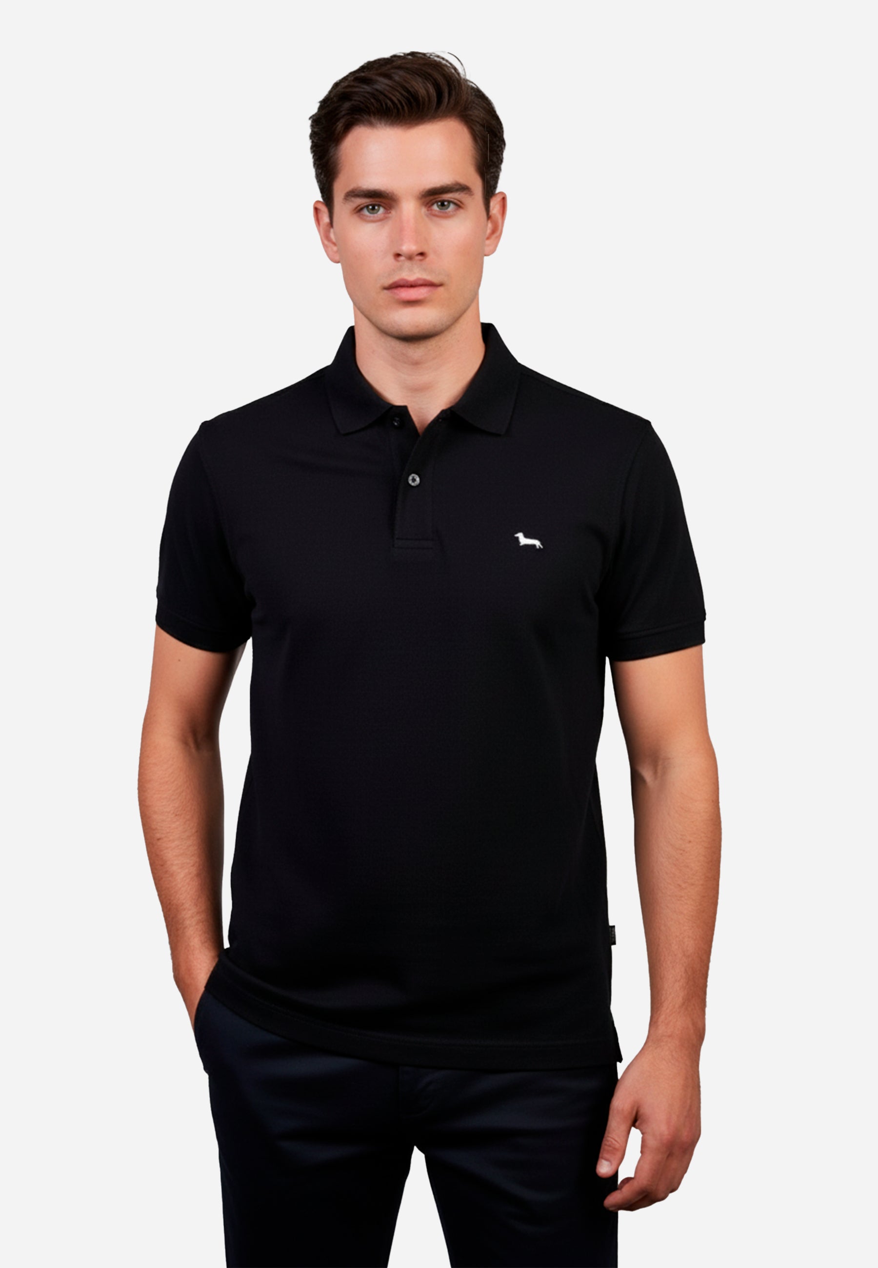Camiseta Polo Negra Hombre H&B