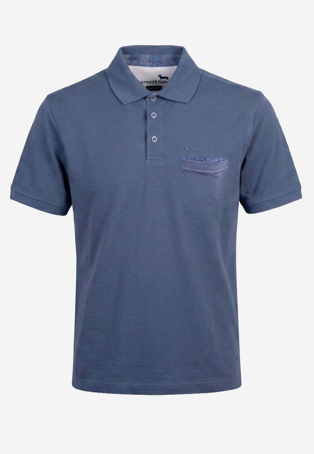 Camiseta Polo Azul Bolsillo H&B.