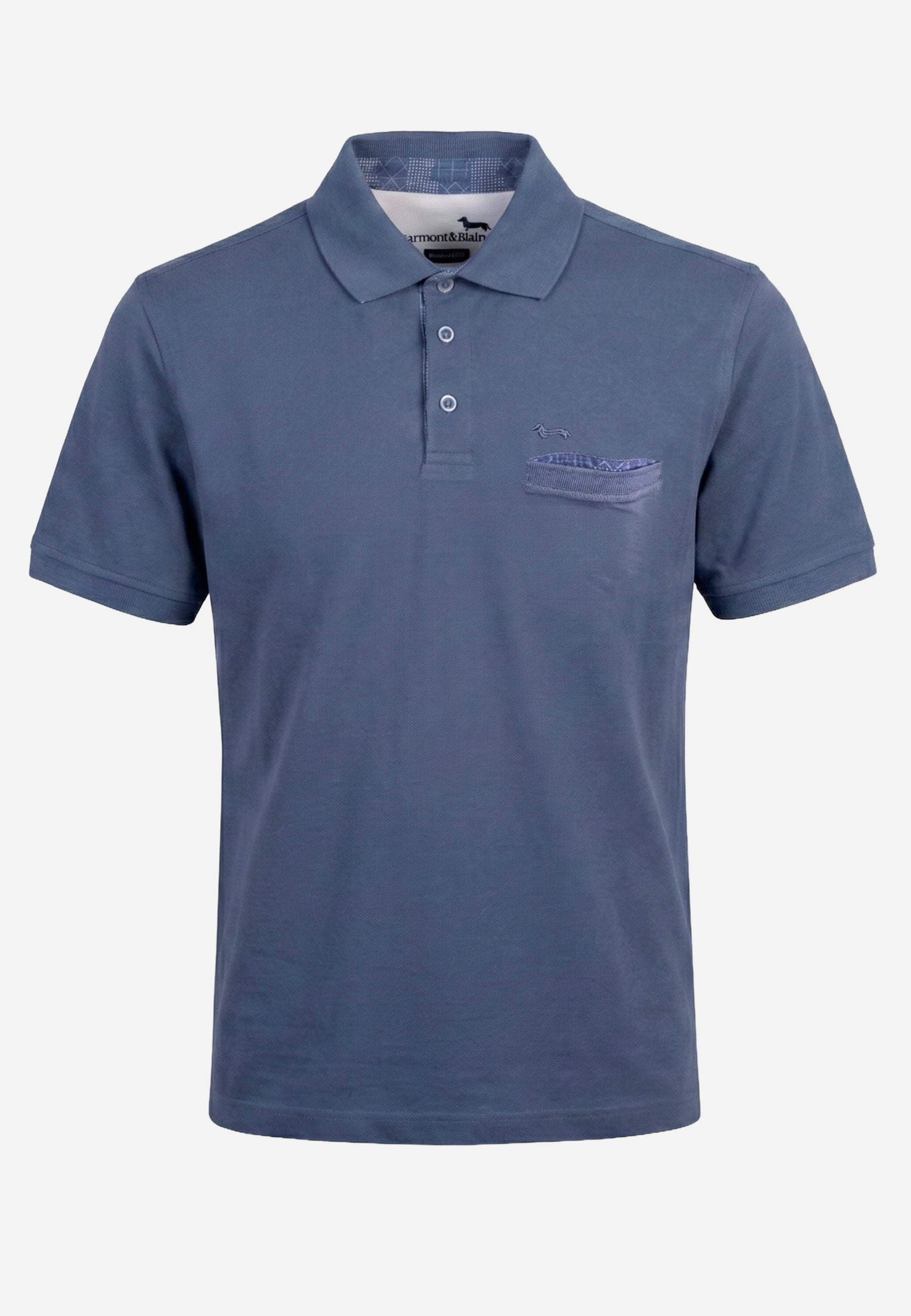 Camiseta Polo Azul Bolsillo H&B.