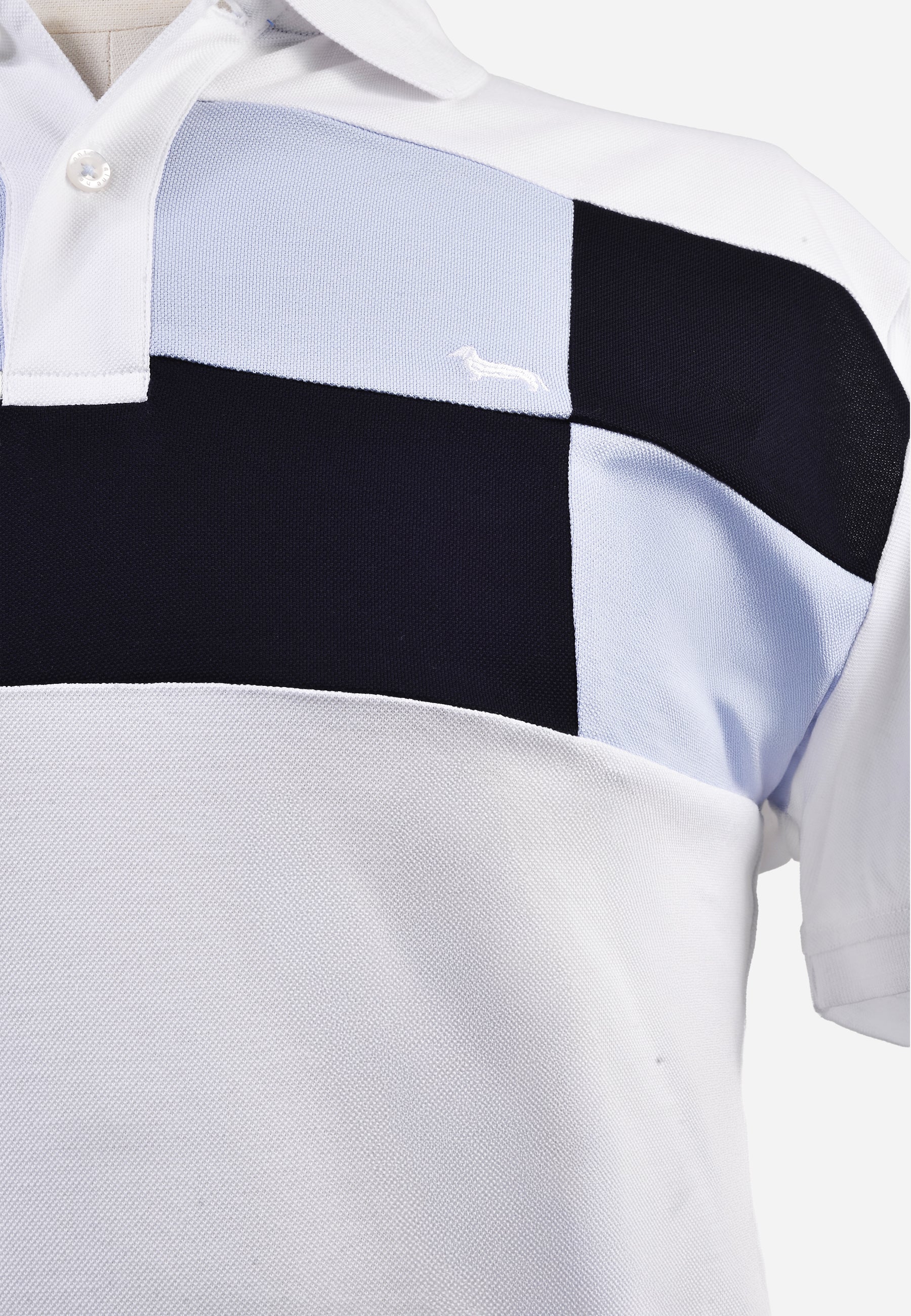 Camiseta Polo Cuadros Blanco/Azul H&B