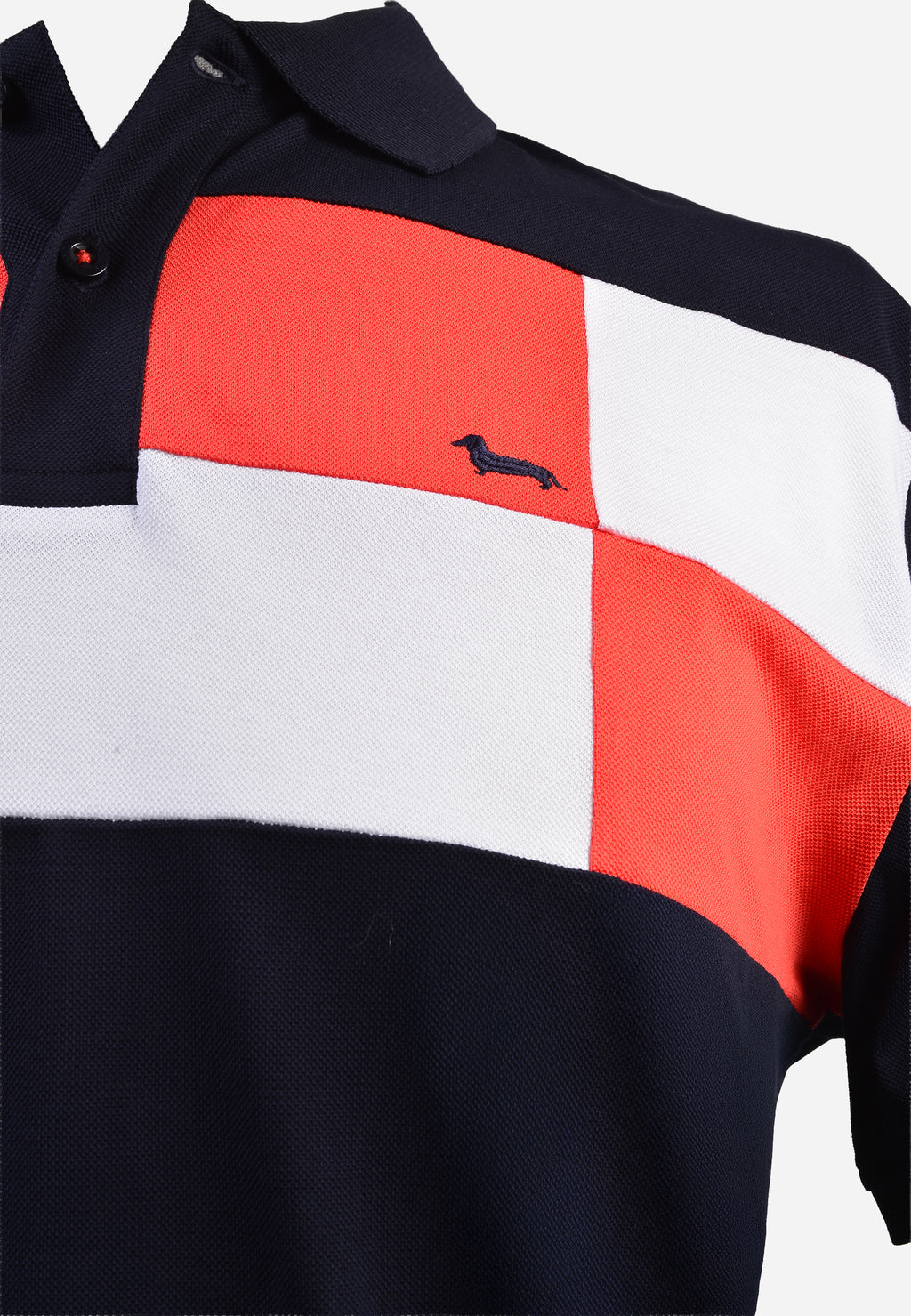 Camiseta Polo Azul/Rojo H&B