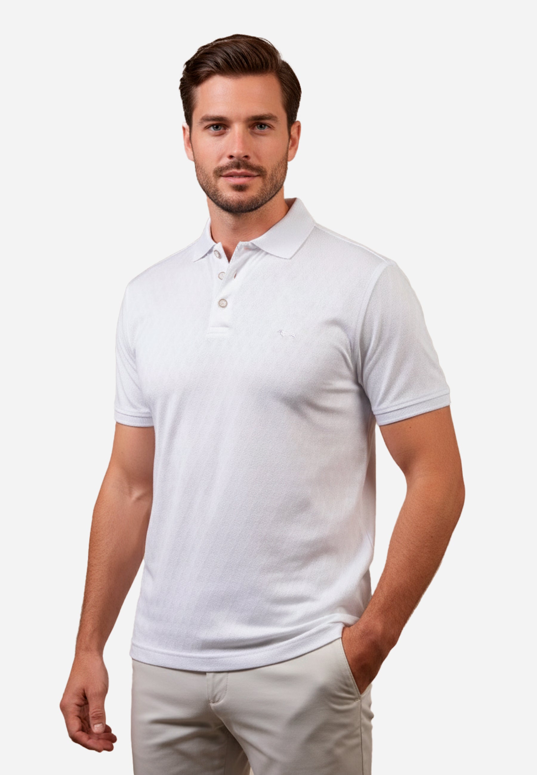 Camiseta Polo Hombre Blanca H&B