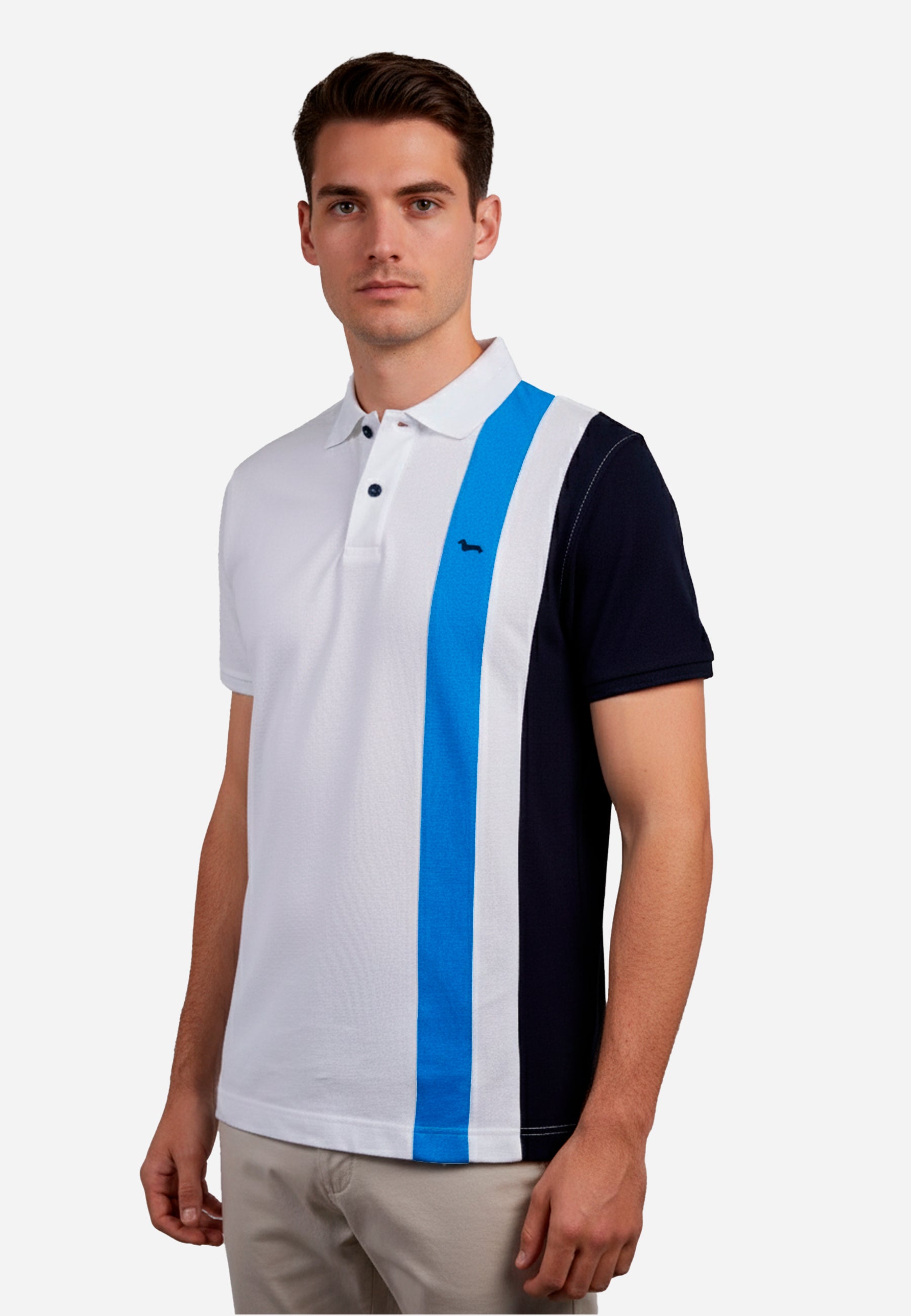 Camiseta Polo Blanca/Azul Cielo H&B